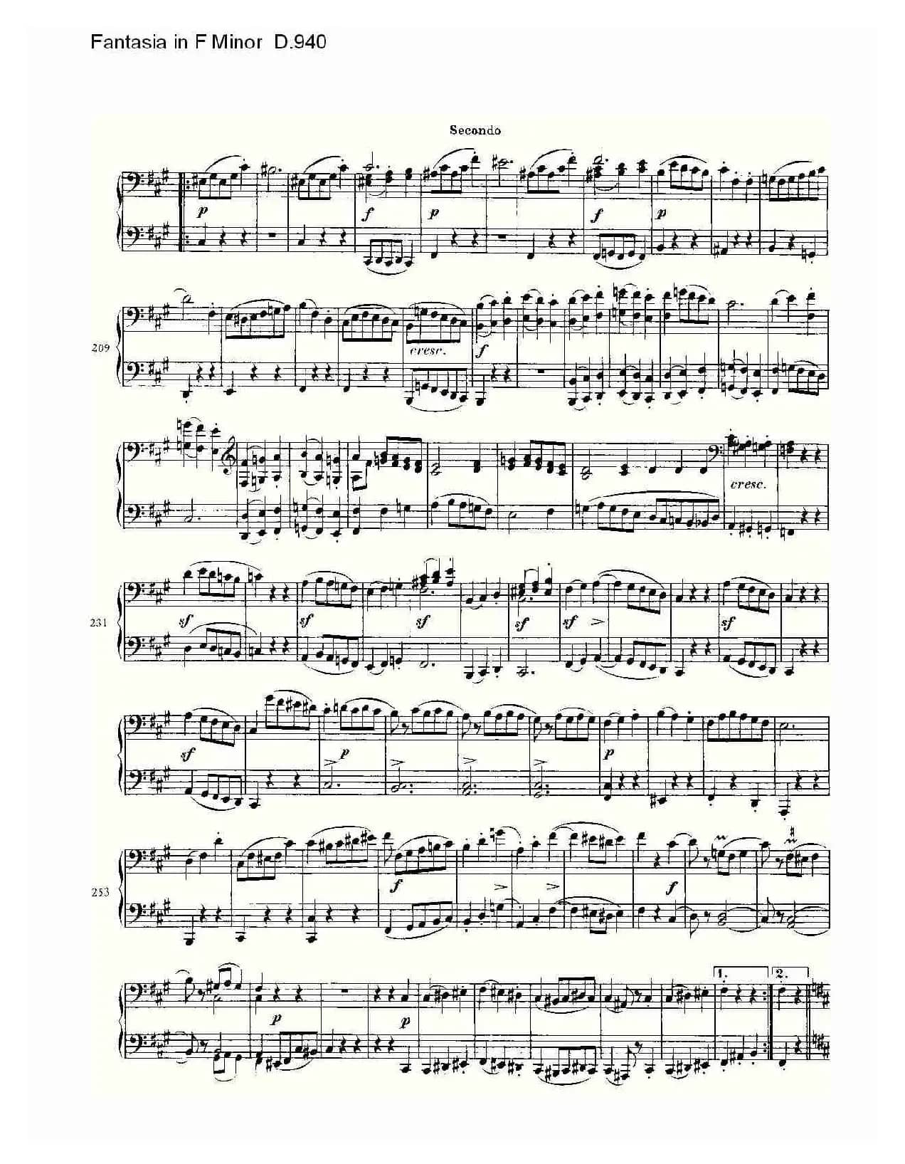 Fantasia in F Minor D.940（F小调幻想曲D.940）