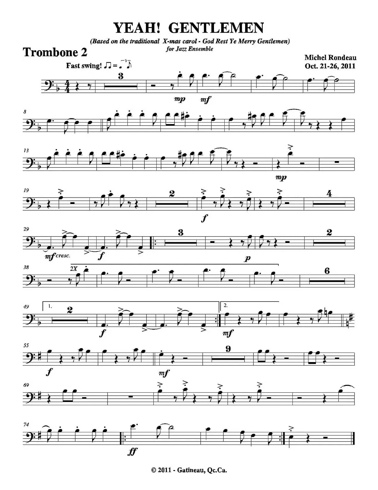 YEAH! GENTLEMEN（第二长号分谱）