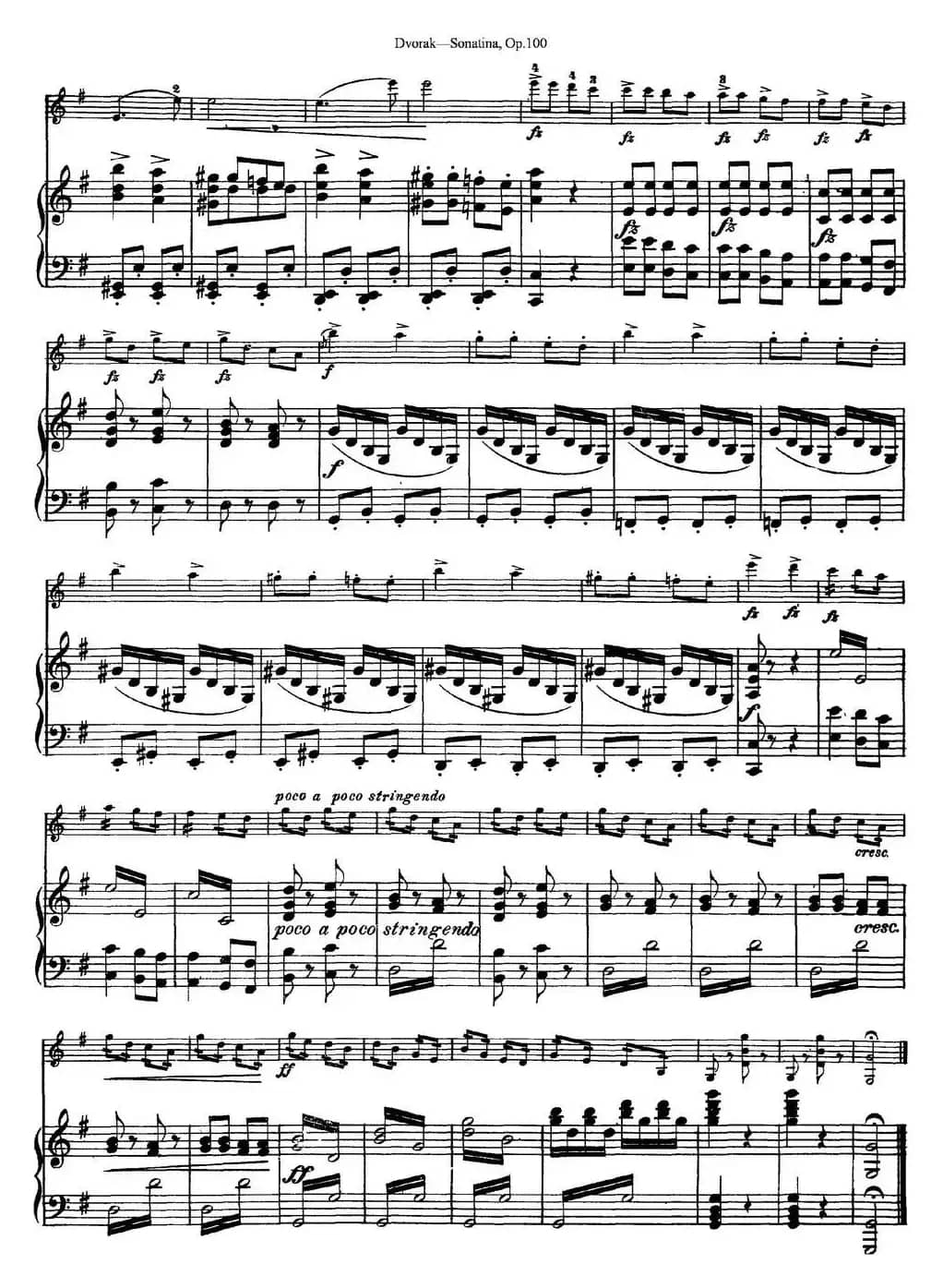 Violin Sonatina Op.100（小提琴+钢琴伴奏）