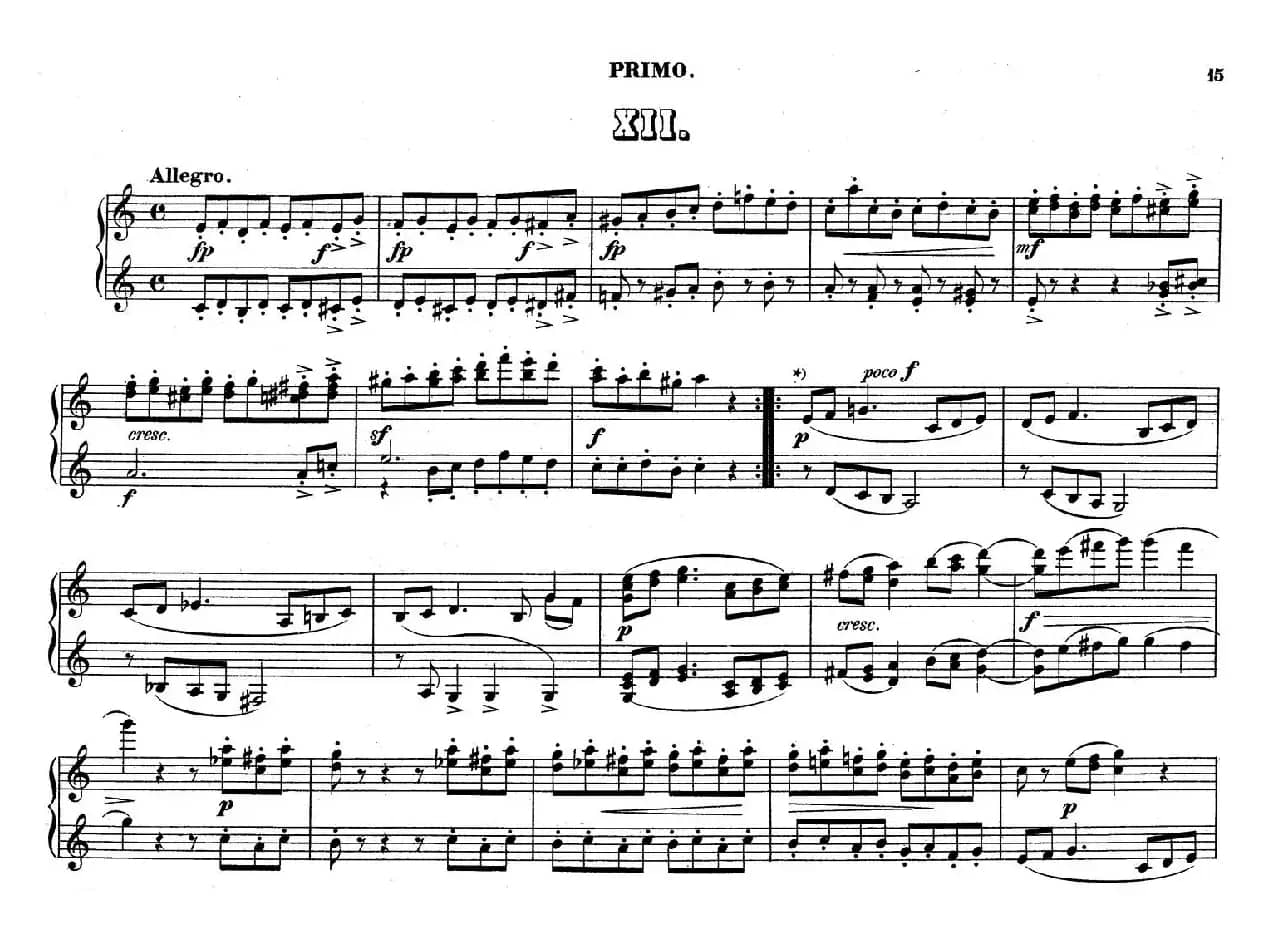 Zwolf Original-Compositionen fur Pianoforte zu 4 Handen Op.57（12首四手联弹小品·12）