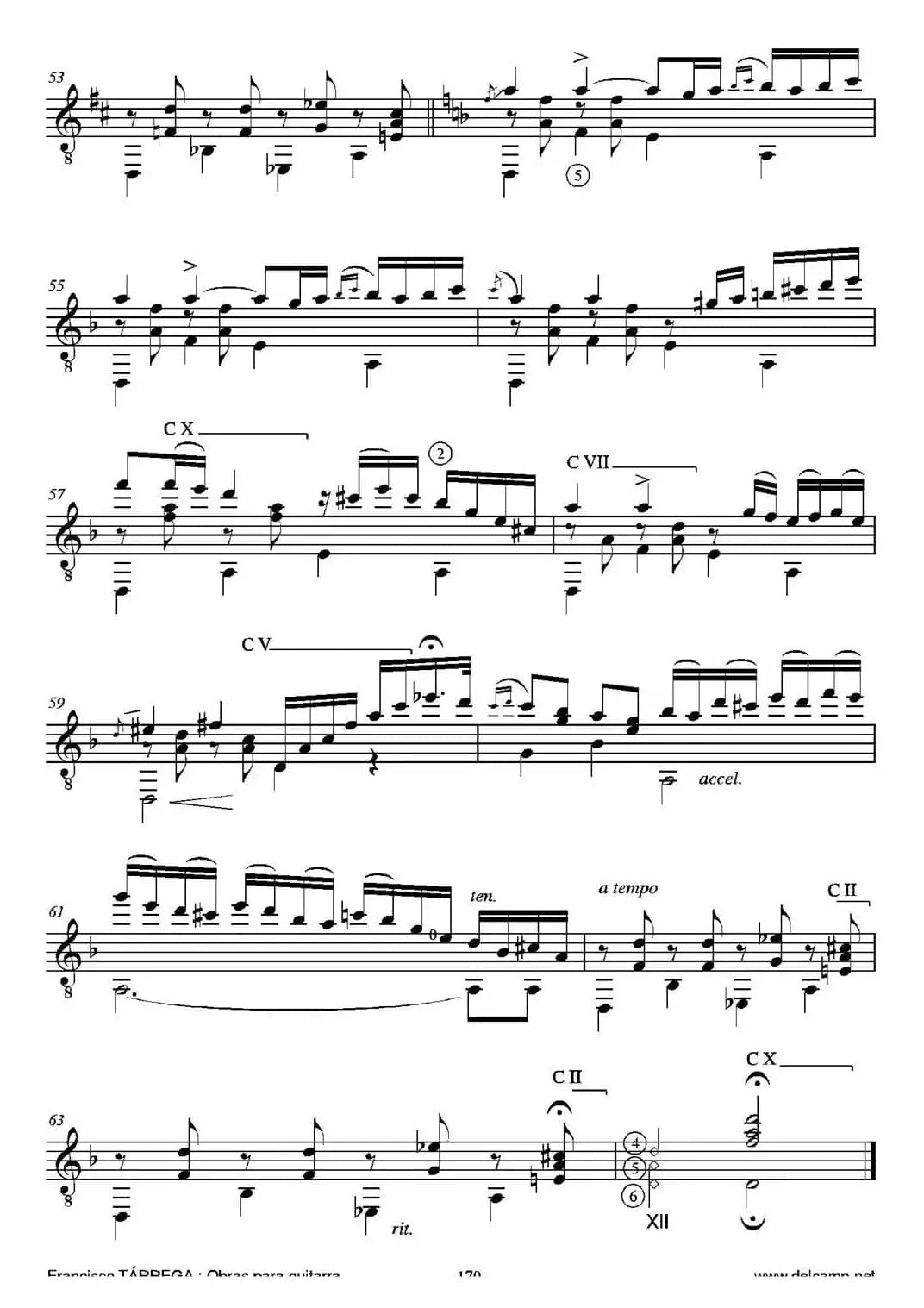 CAPRICHO ARABE(Serenata AI eminente maestro D. Tomas Breton)（古典吉他）