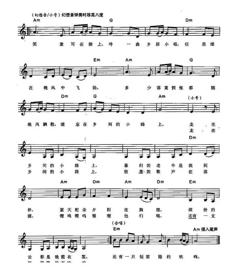 乡间的小路（弹唱谱）