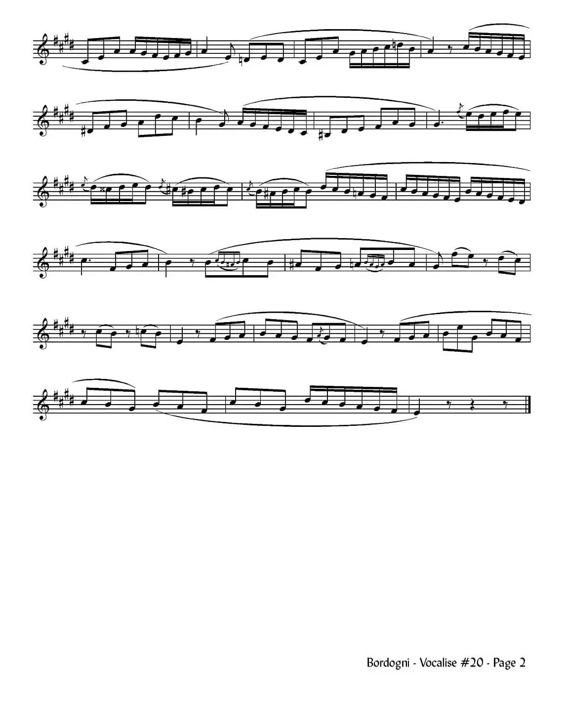 Bordogni - Vocalise #20（小号）