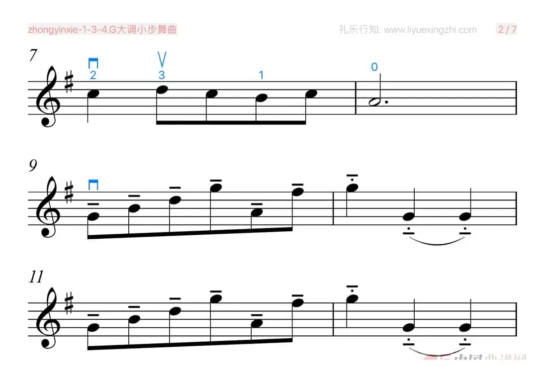 G大调小步舞曲-巴赫 [大字排版]（小提琴）