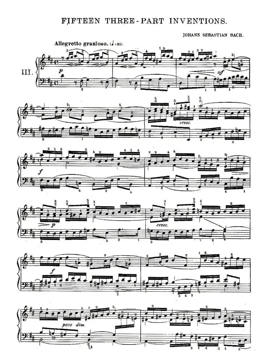 FIFTEEN THREE-PART INVETIONS之三（FIFTEEN THREE-PART INVETIONS之）