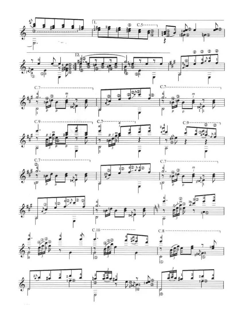 古典吉他考级九级外国乐曲B组（1、西班牙小夜曲）