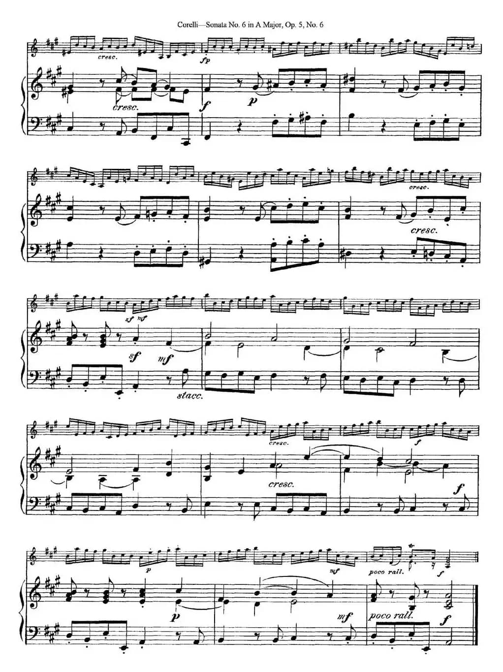 Sonata No.6 in A Major Op.5 No.6（小提琴+钢琴伴奏）