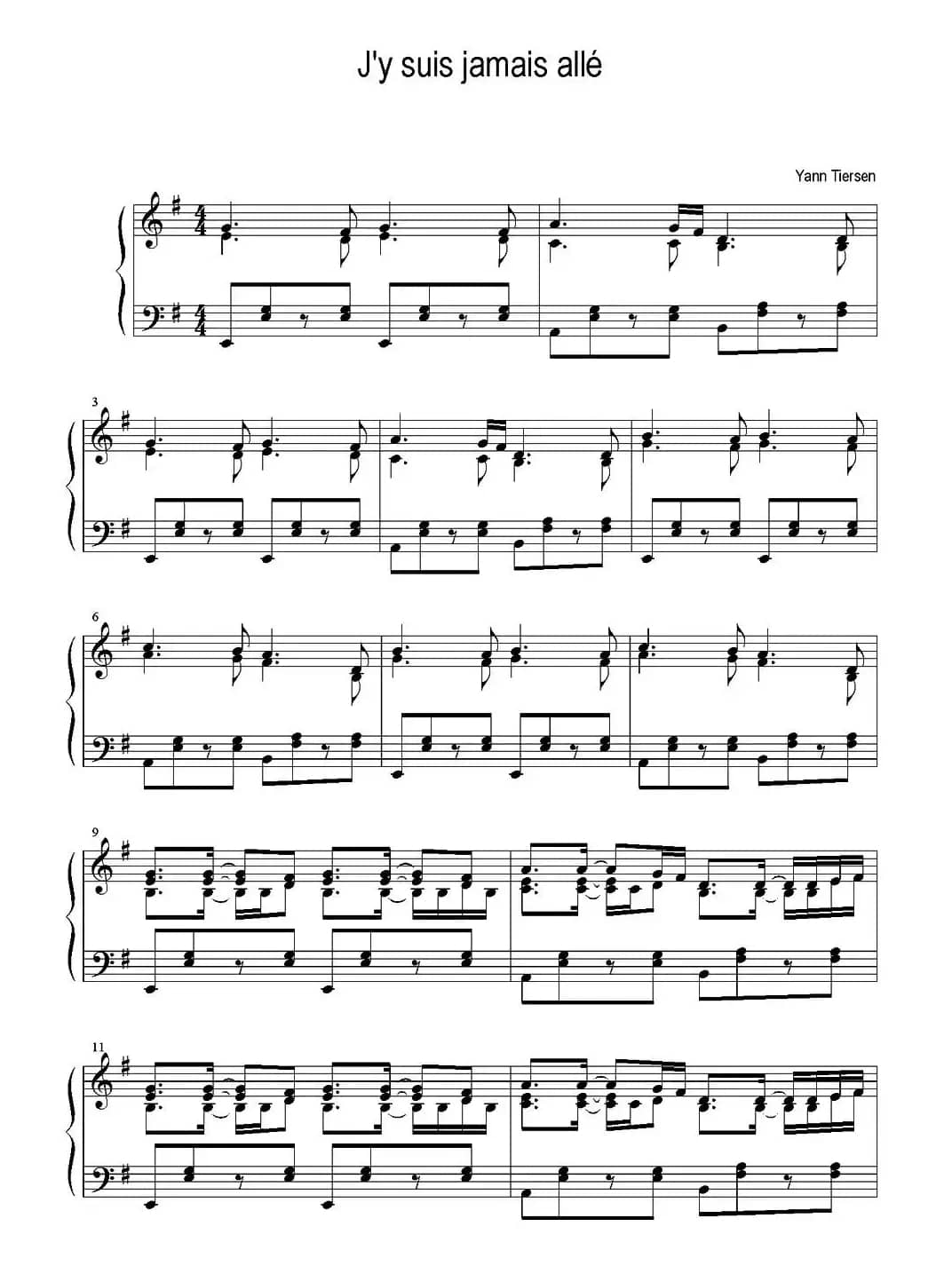 j'y suis jamais alle（我没有去过那里）