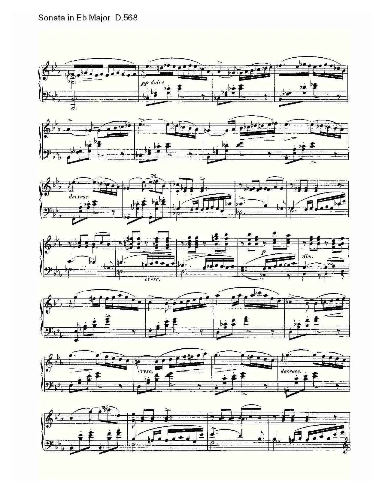 Sonata in Eb Major D.568（Eb大调奏鸣曲 D.568）