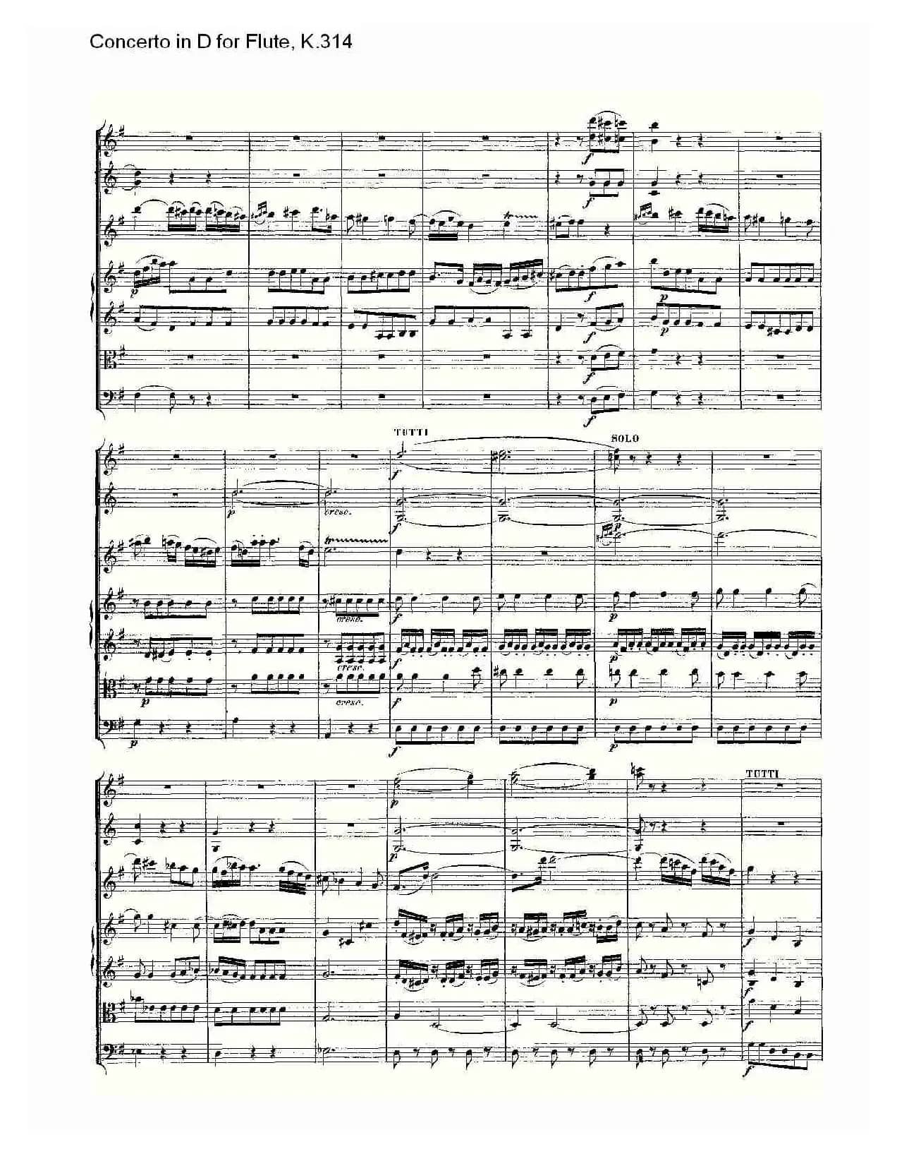 Concerto in D for Flute, K.314（D调长笛协奏曲, K.314）