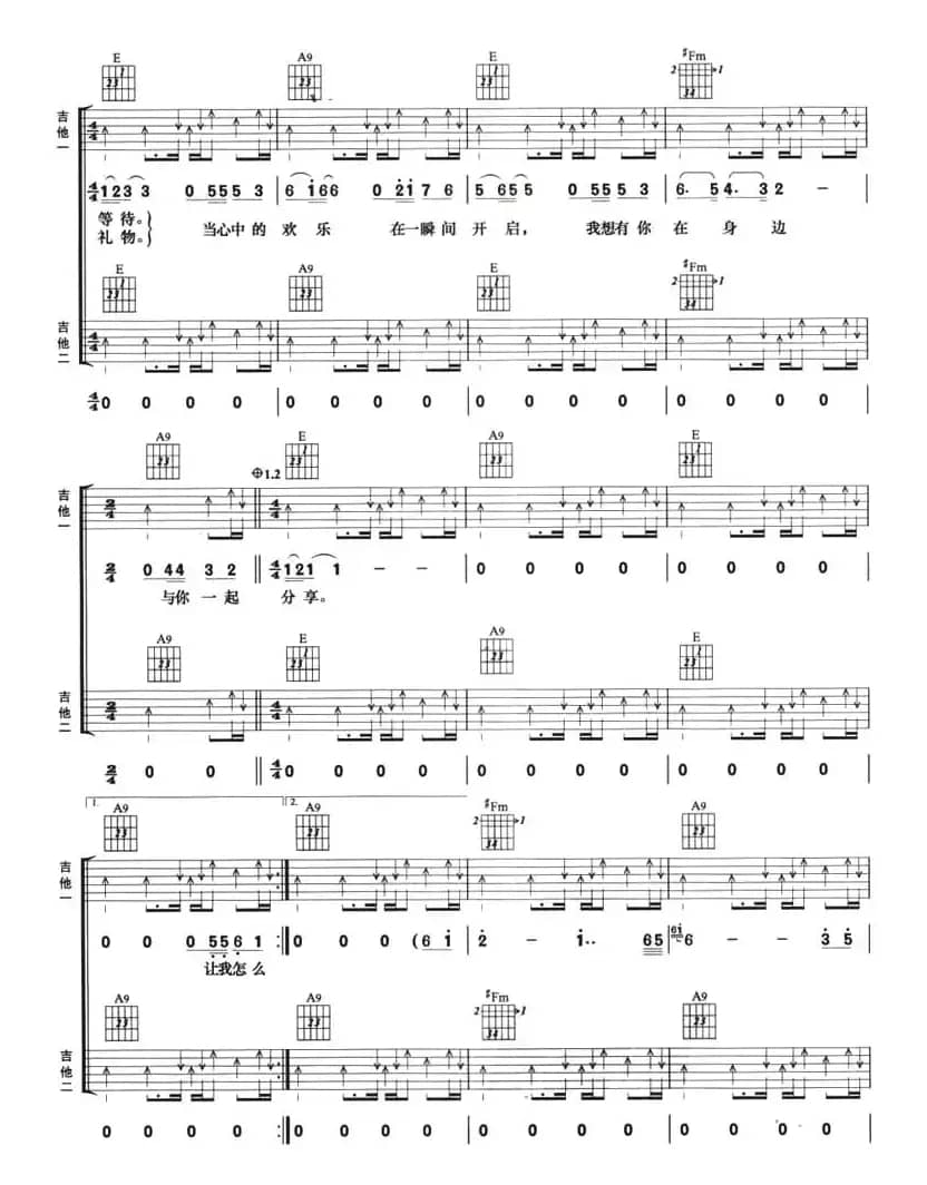 礼物（许巍词曲、双吉他）