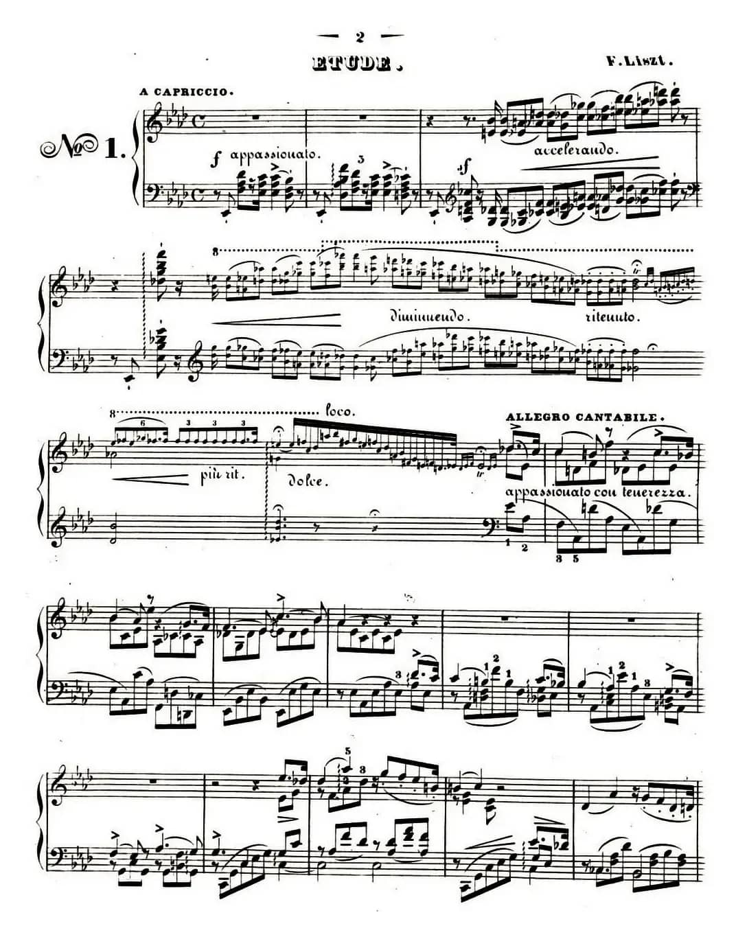 李斯特音乐会练习曲 S144（1 悲歌 降A大调 S144 Il）