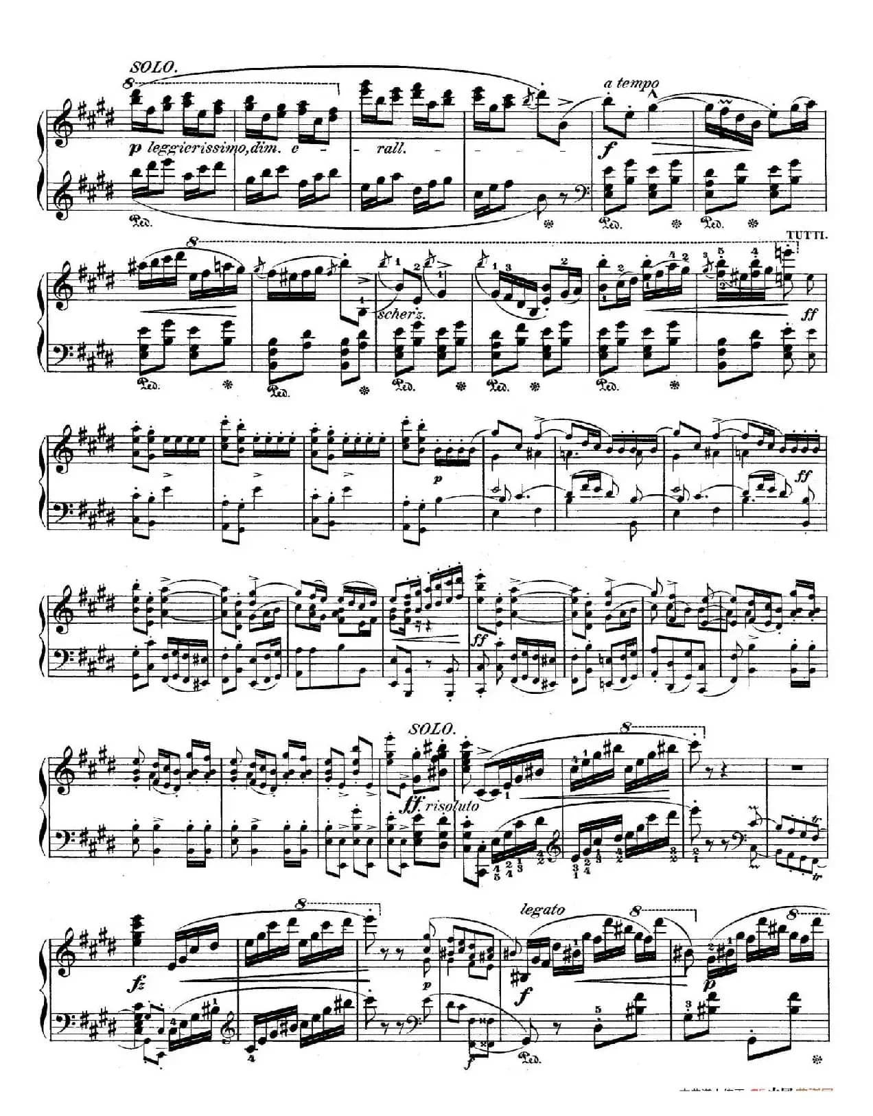 e小调第一钢琴协奏曲 Op.11((钢琴独奏版·第三乐章)