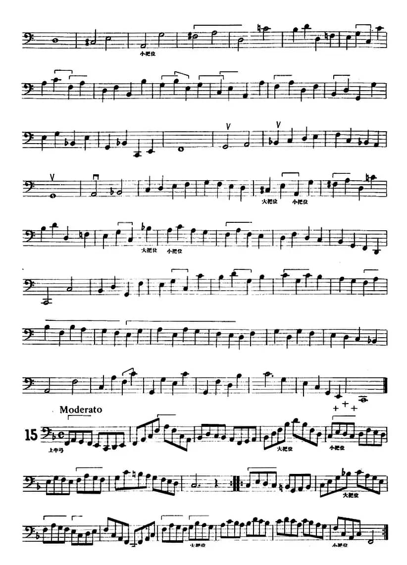 大提琴练习曲：大把位（10—15）