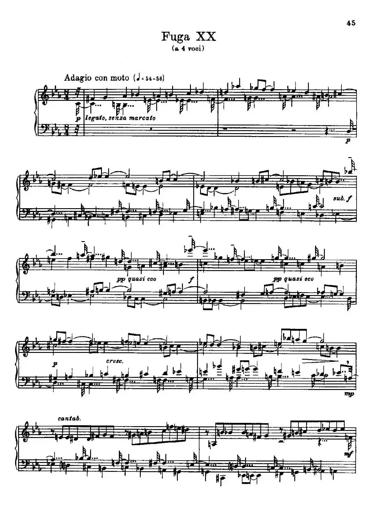 24 Preludes and Fugues Part.2 Op.45（24首前奏曲与赋格·第二部分·20）