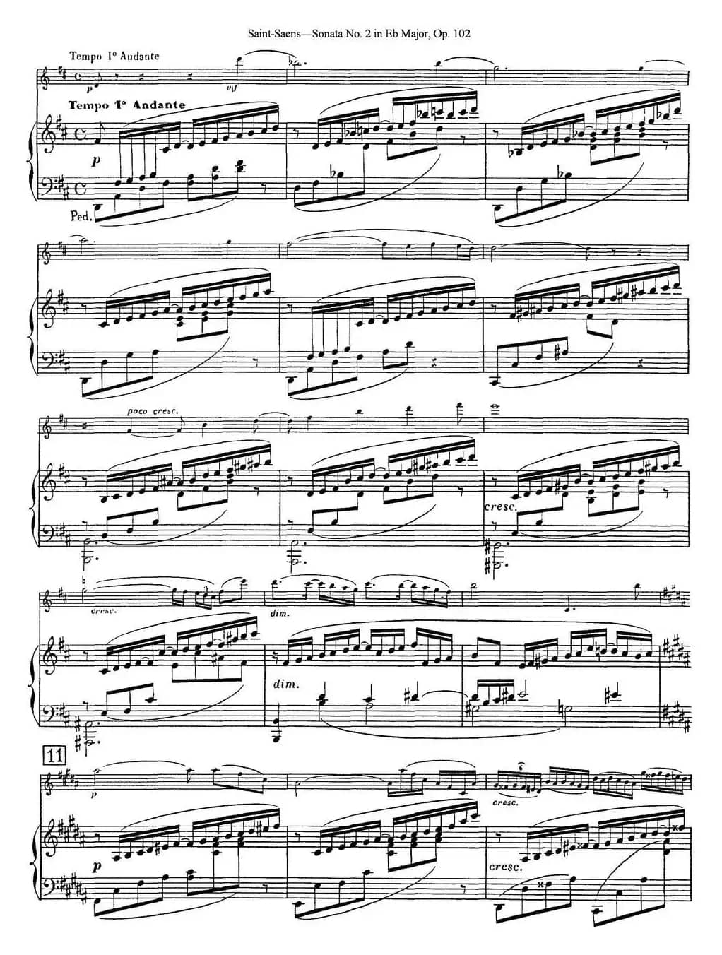 Violin Sonata No.2 in Eb Major Op.102（小提琴+钢琴伴奏）