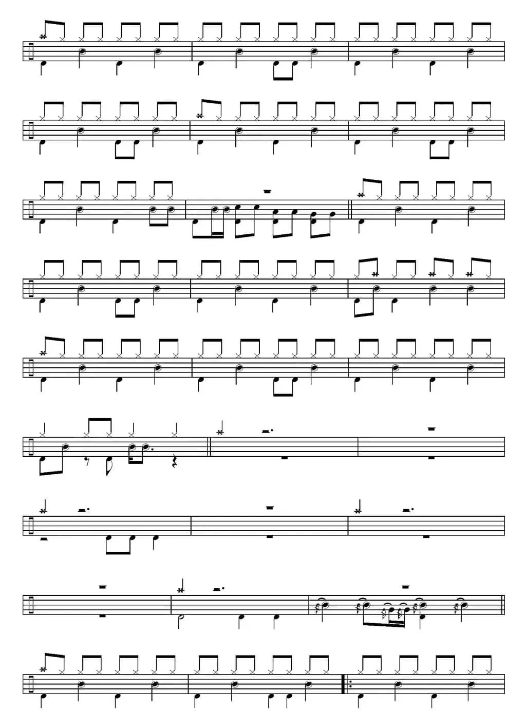 爵士鼓谱：Bryan Adams-Summer of 69