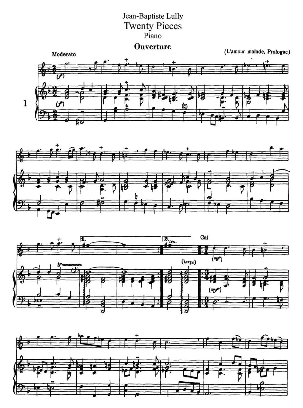 卢黎20首长笛附带钢琴伴奏曲