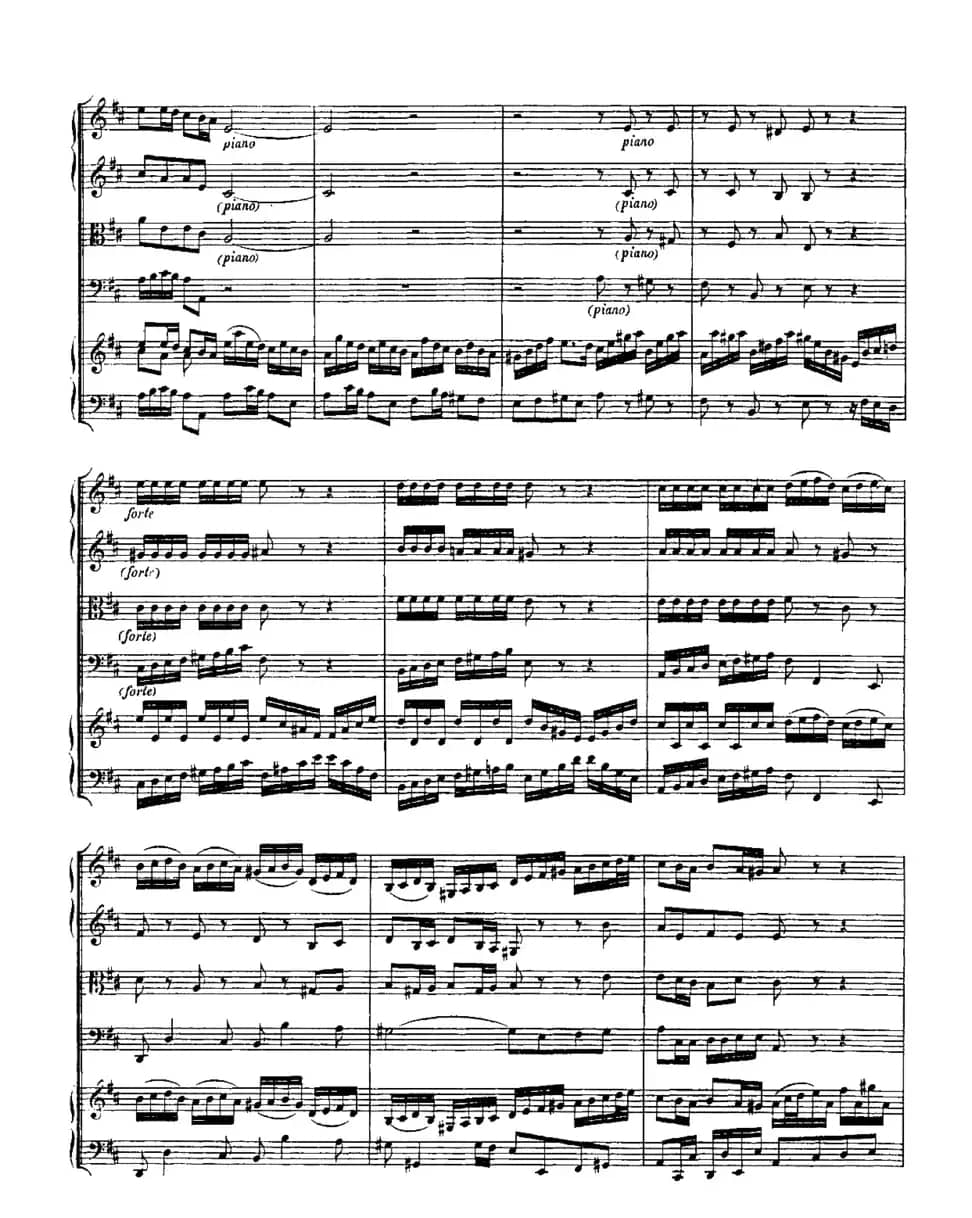 Harpsichd Concerto in D Maj BWV 1054（D大调第三号古钢琴协奏曲·总谱）