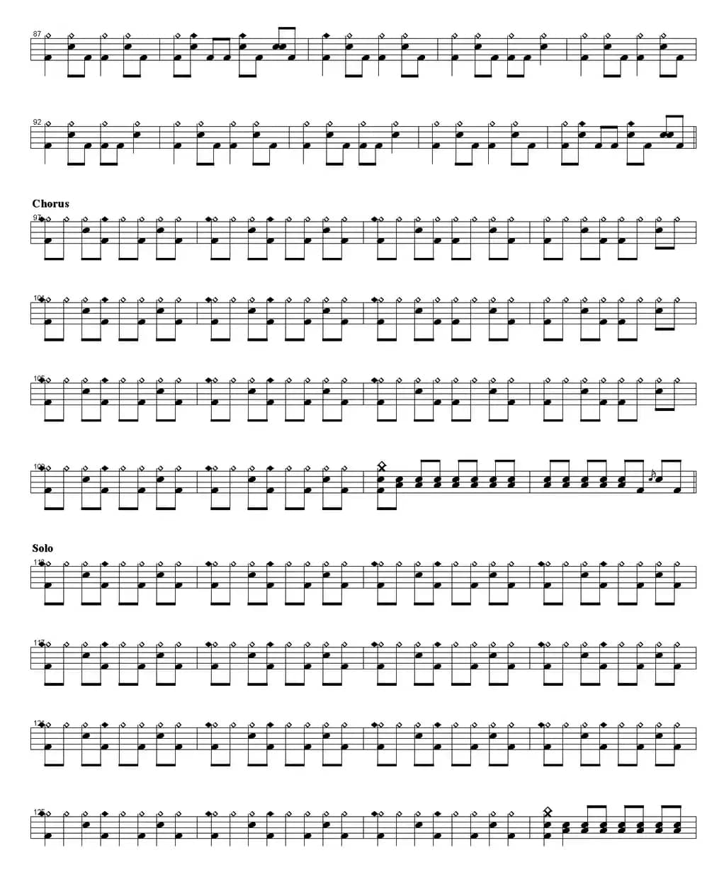 爵士鼓谱：Guns n' Roses - Sweet child of mine