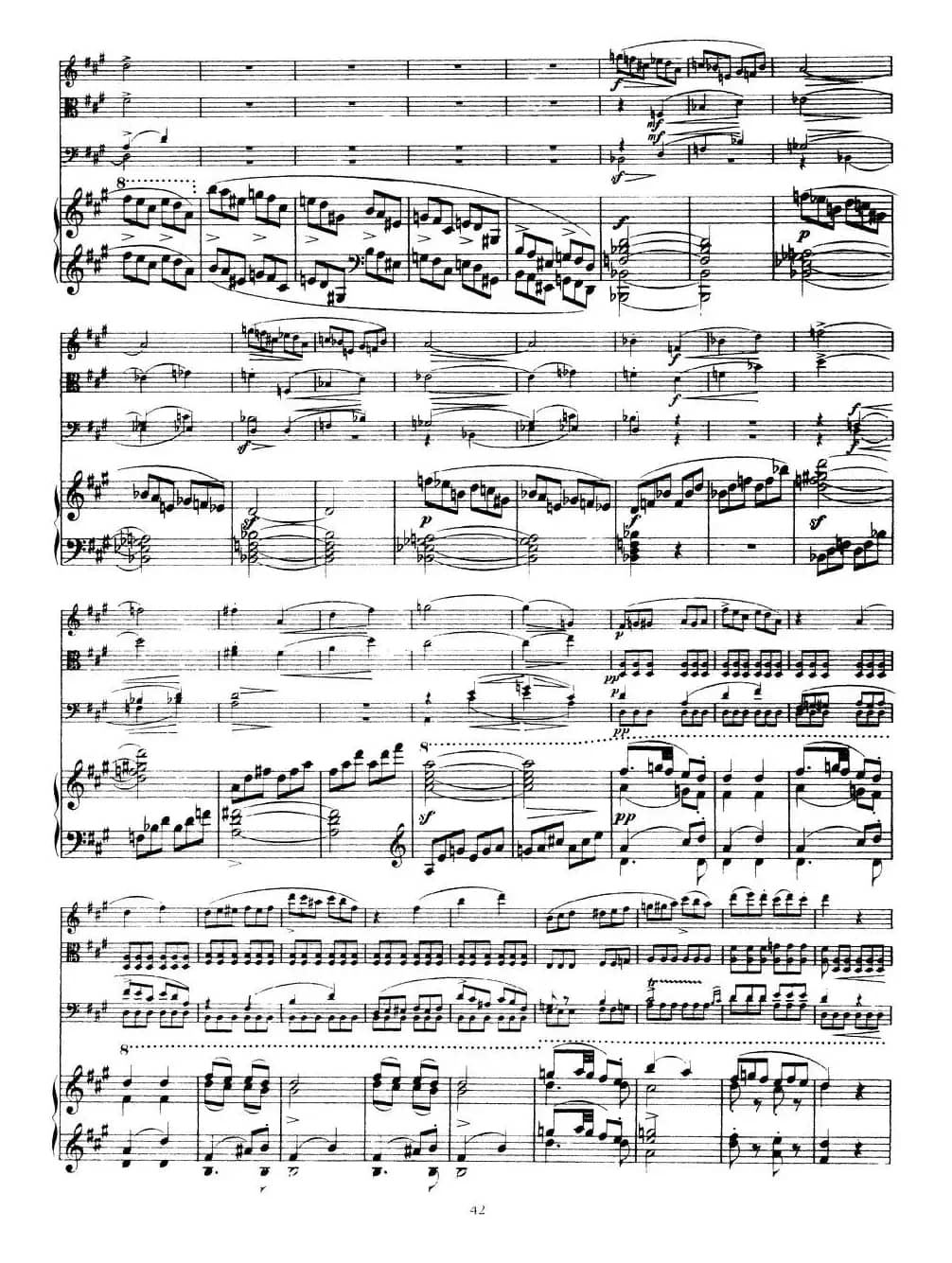 A大调鳟鱼五重奏（P41—50）（弦乐+钢琴）