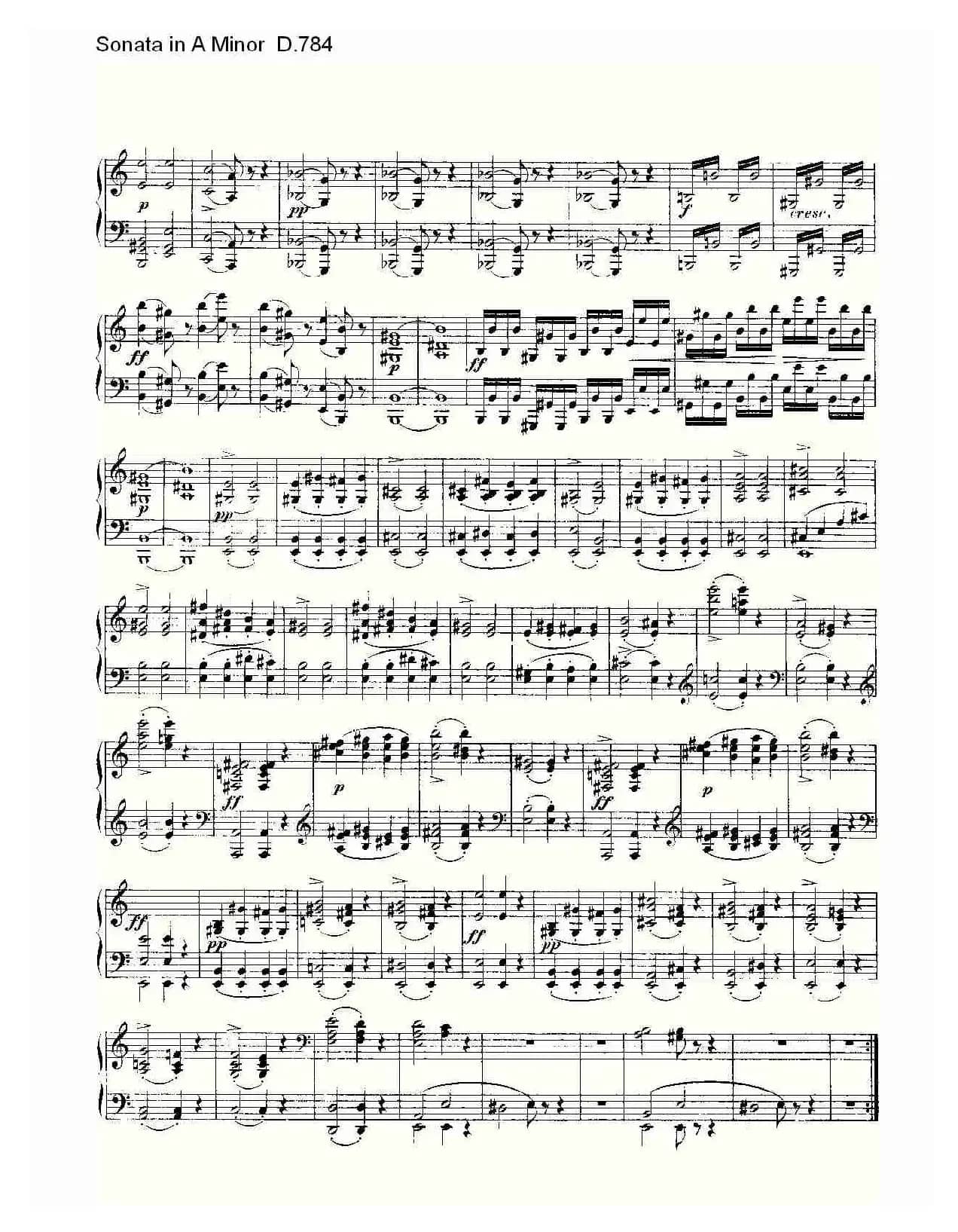 Sonata in A Minor D.784（A小调奏鸣曲D.784）