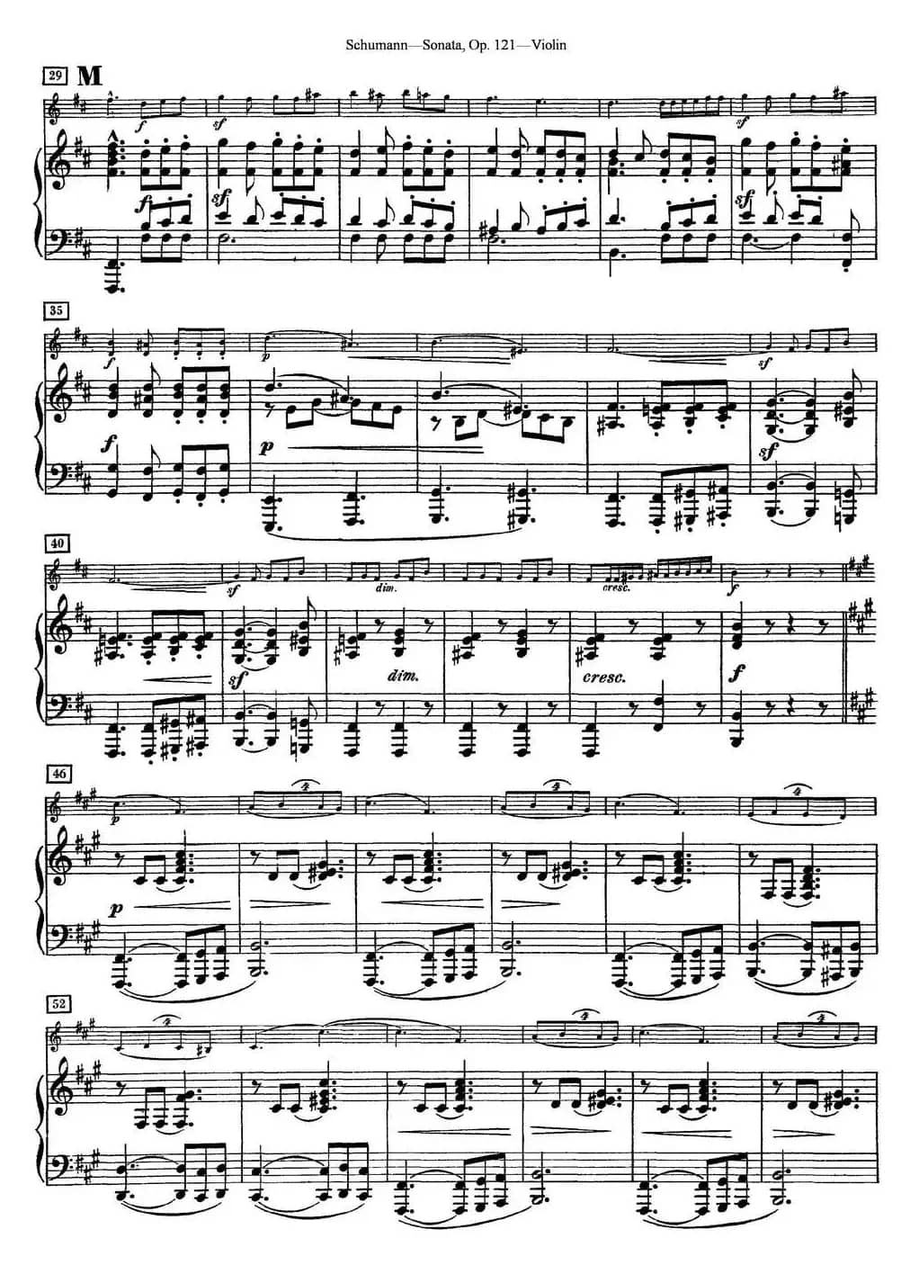 Violin Sonata Op.121（小提琴+钢琴伴奏）