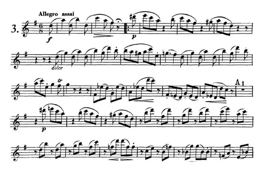 库劳长笛二重奏练习曲Op.10——Flute 1（No.3）