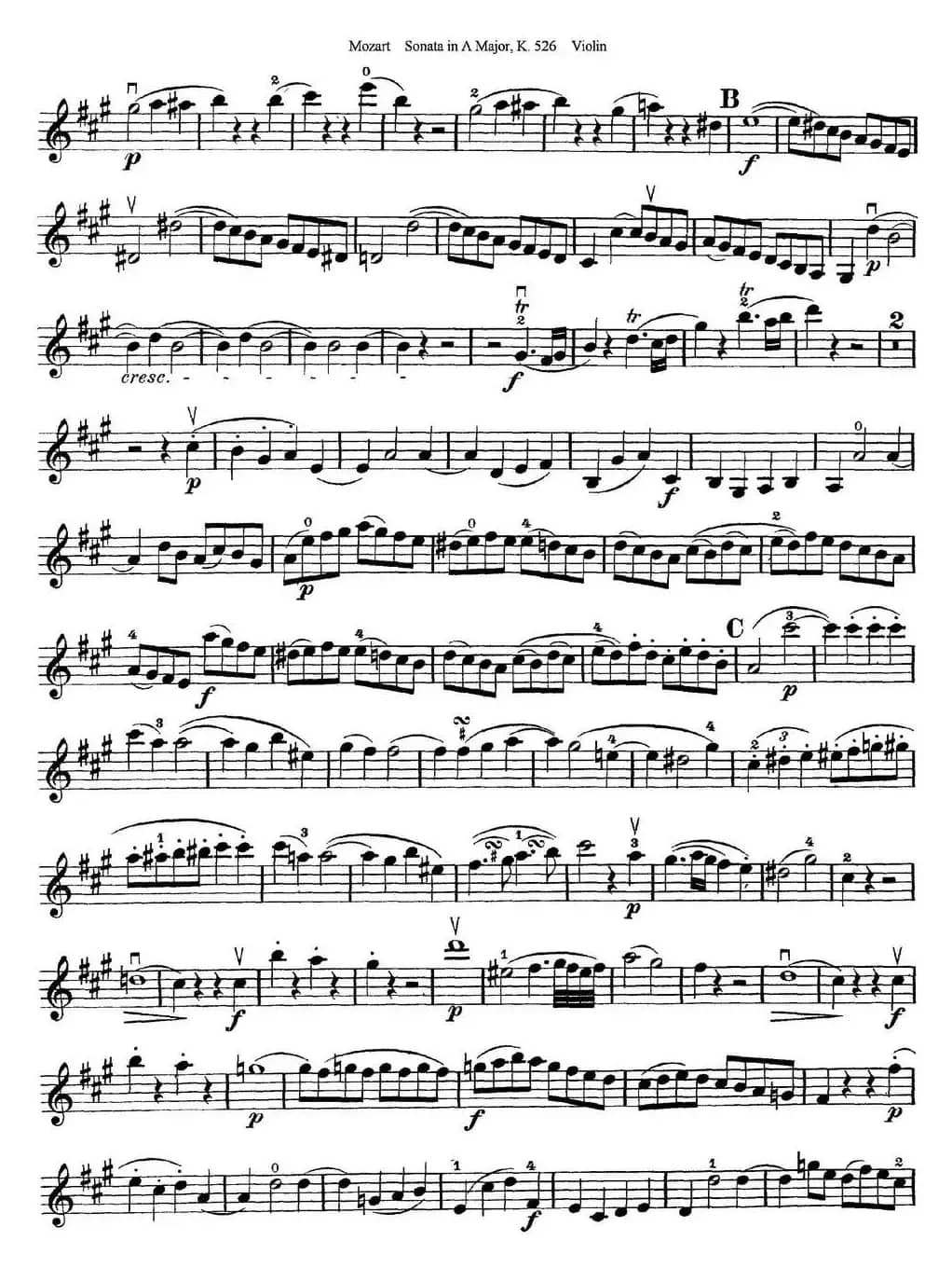 Violin Sonata in A Major K.526