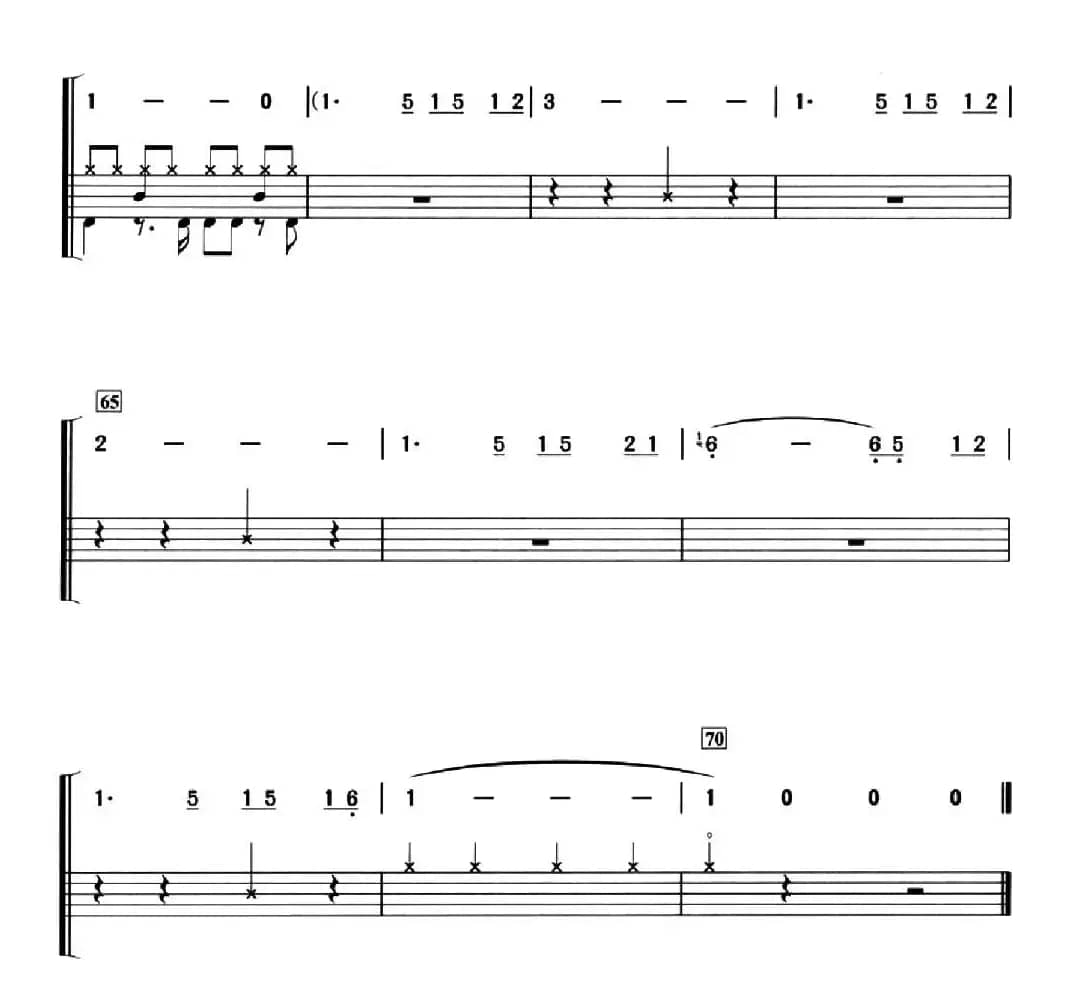 荷塘月色（架子鼓谱）