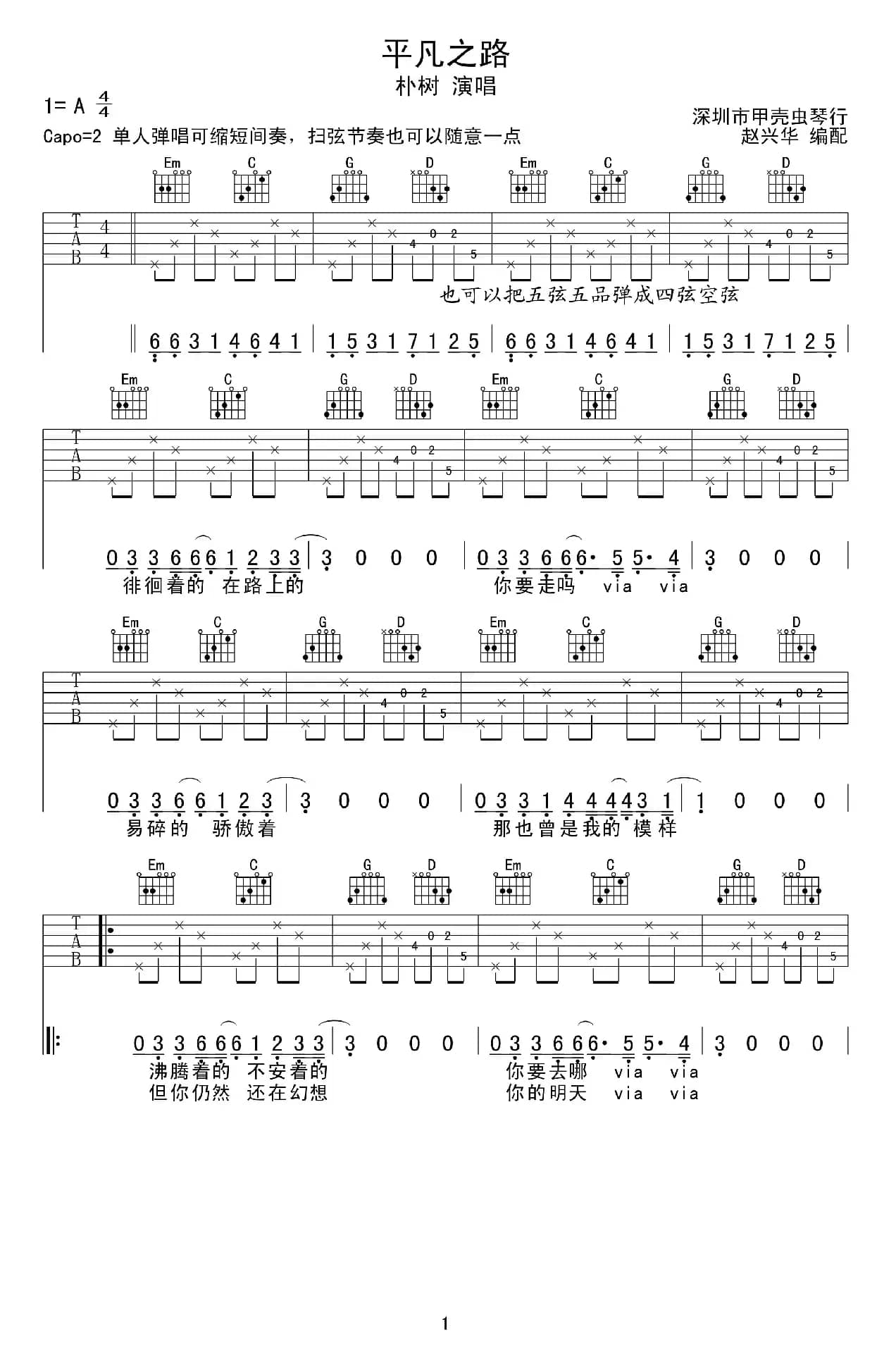 平凡之路（赵兴华编配版）