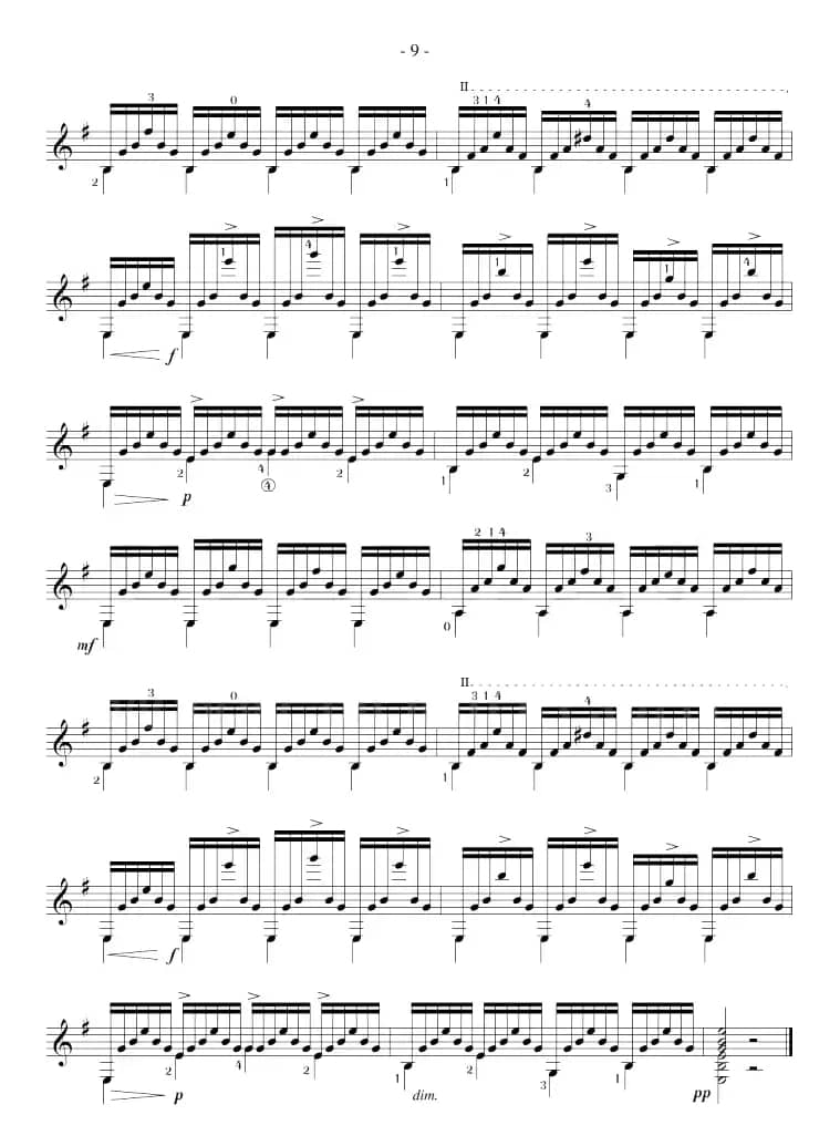 Mauro Giuliani《12 Studies,Op.48》（STUDY 6）