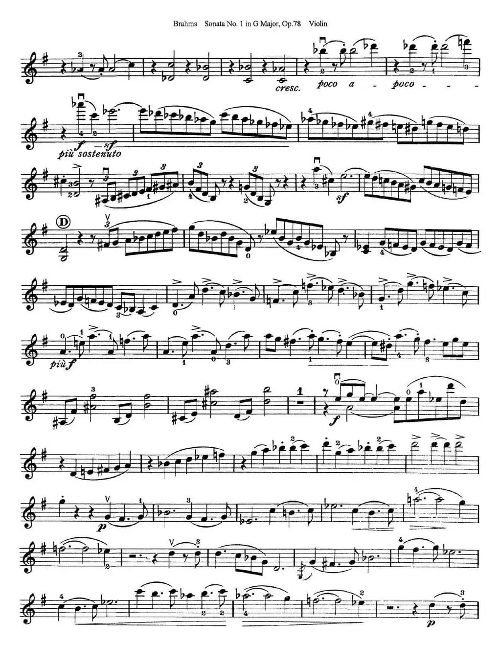 Violin Sonata No.1 in G Major Op.78