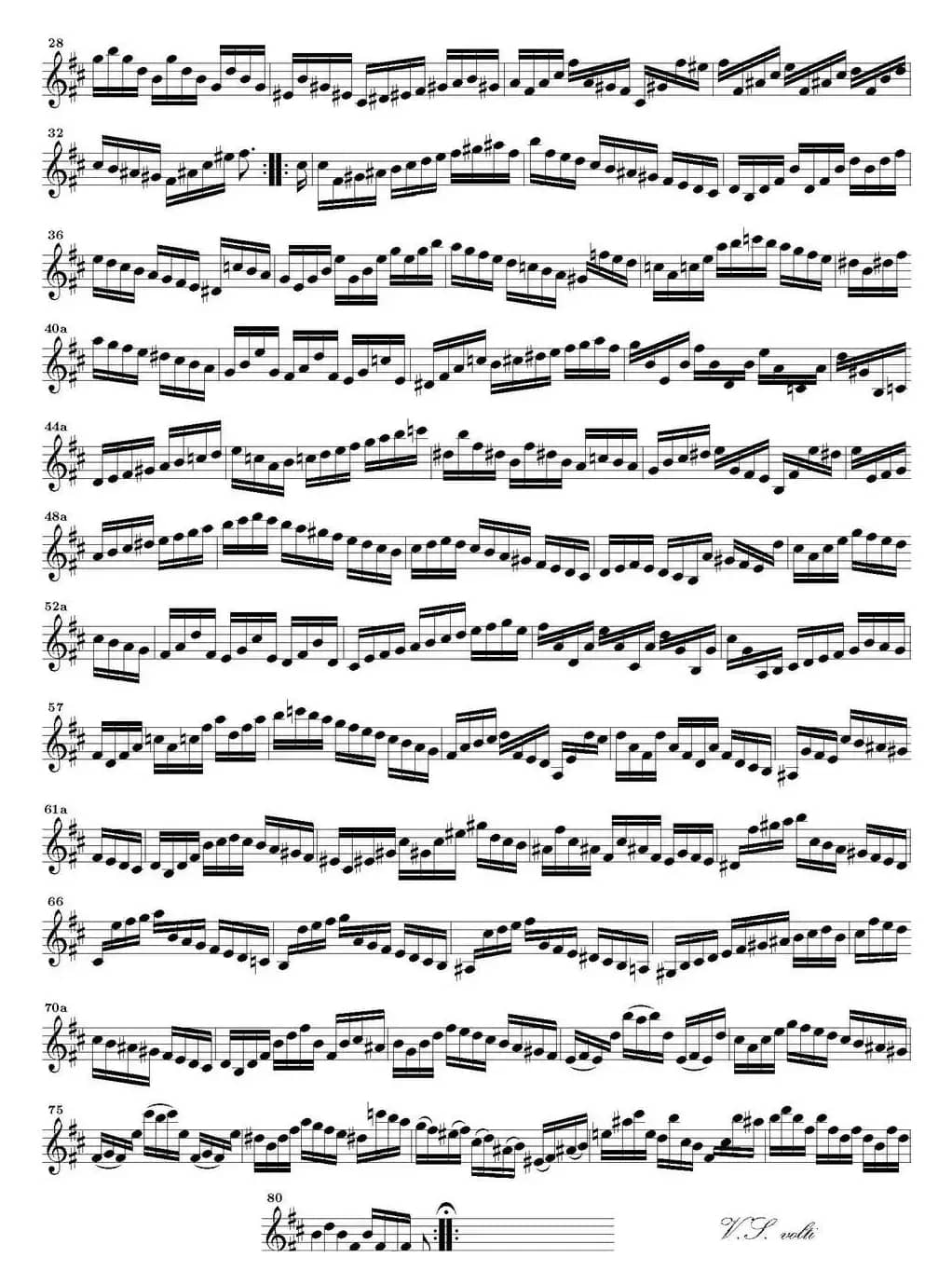 Bach Sonata BWV1002（无伴奏小提琴组曲）