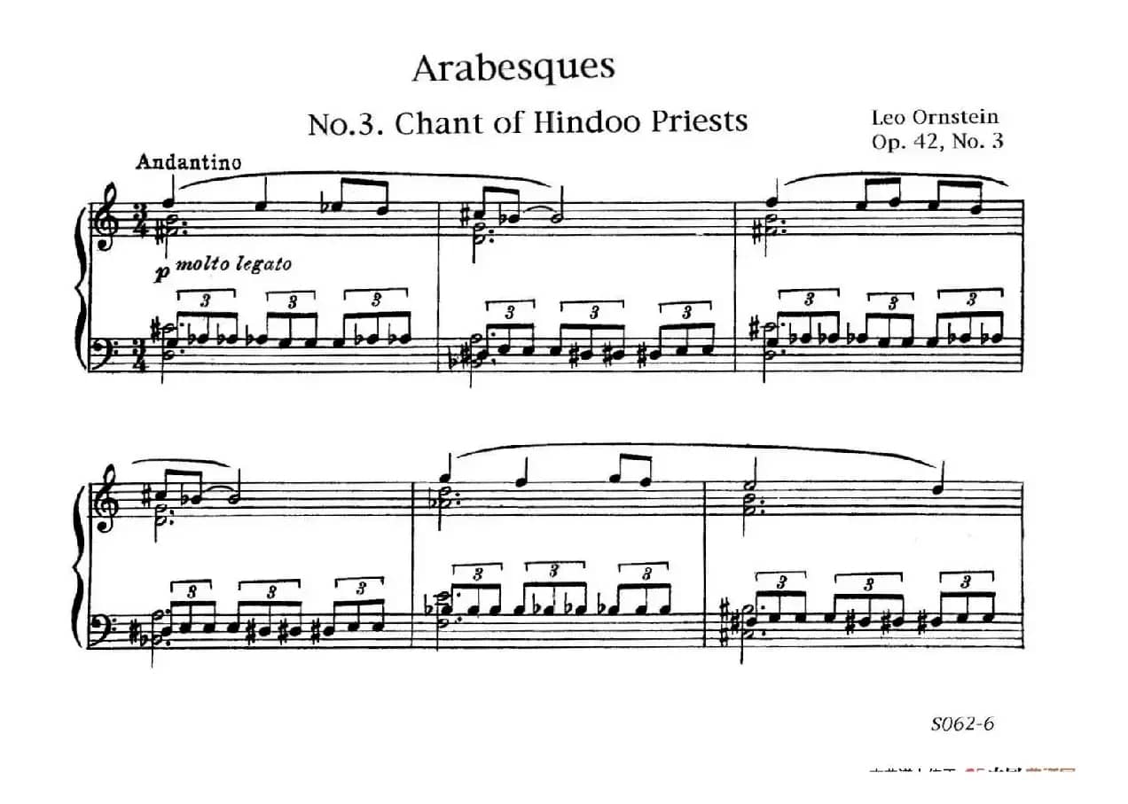 Arabesques Op.42（阿拉伯风格曲 3. 印度祭司之歌）