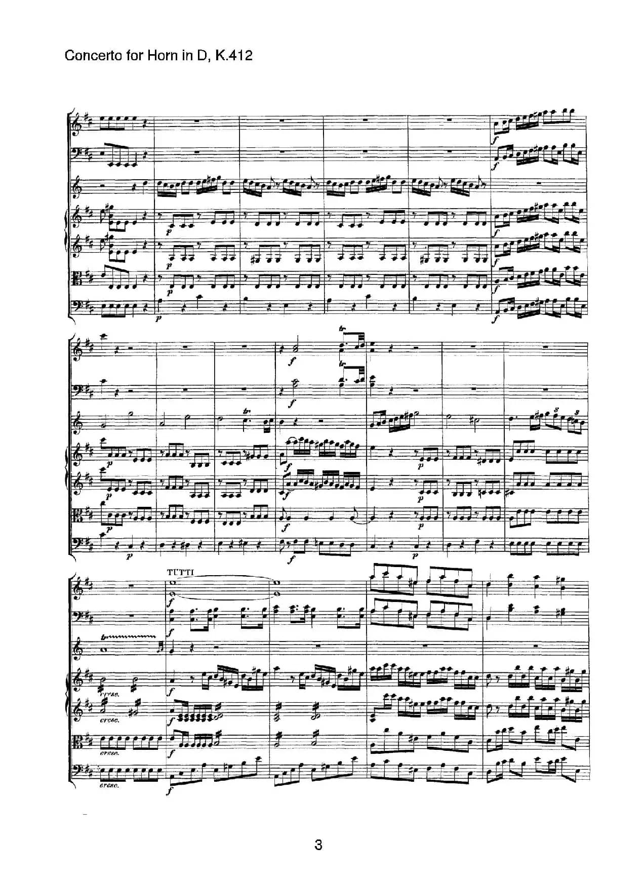 Concerto for Horn in D，K.412（D大调第一圆号协奏曲K412号作品）