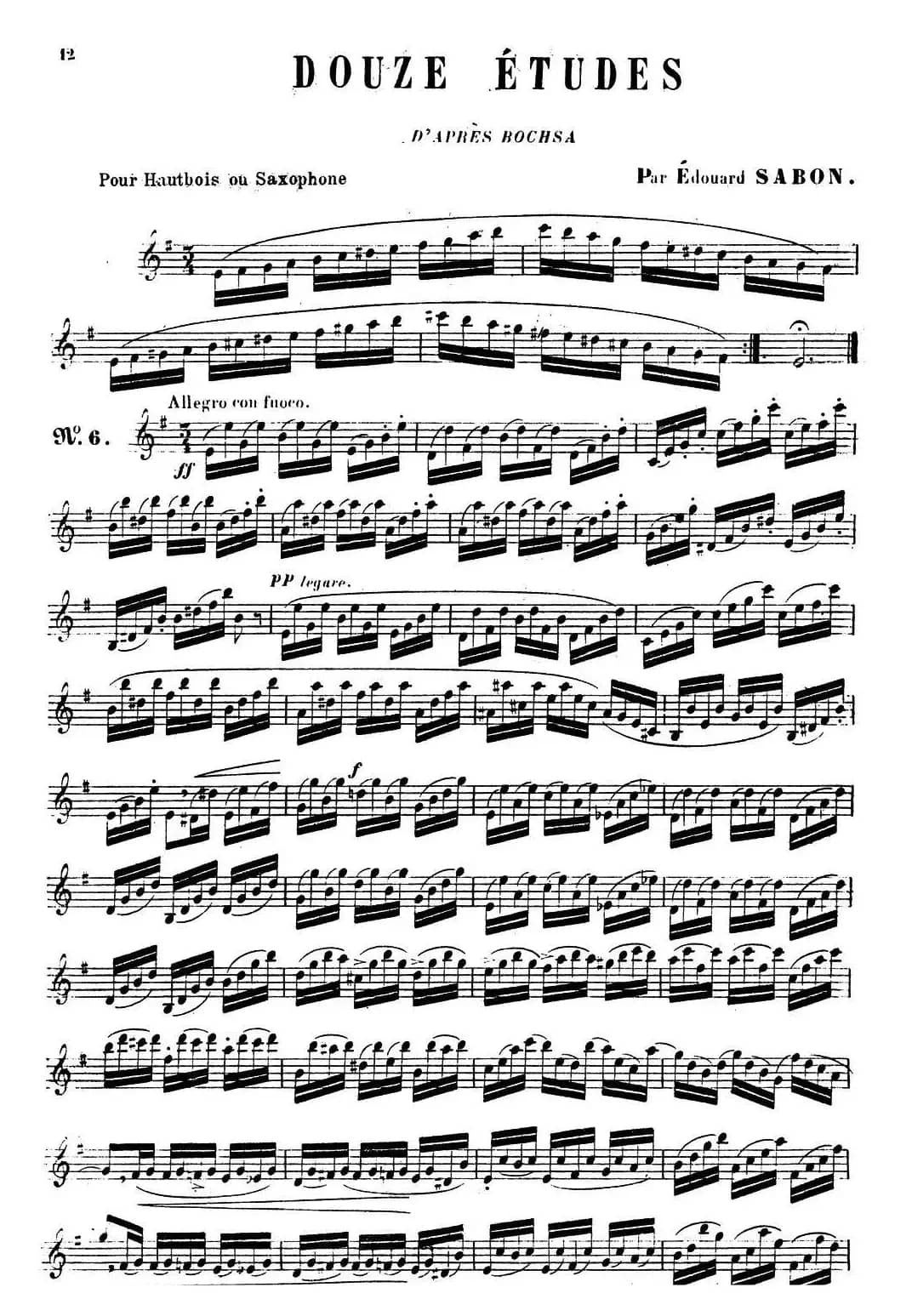 E.Sabon-12首练习曲（6）