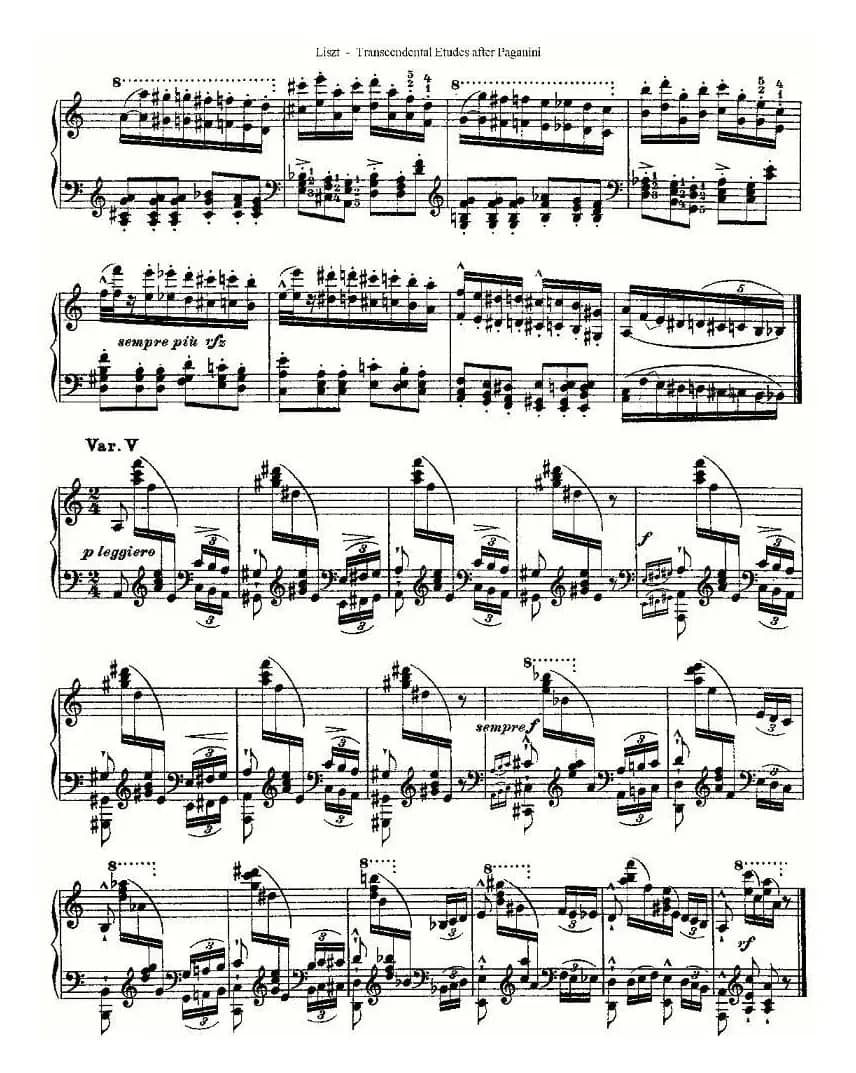 李斯特六首帕格尼尼练习曲之（六）