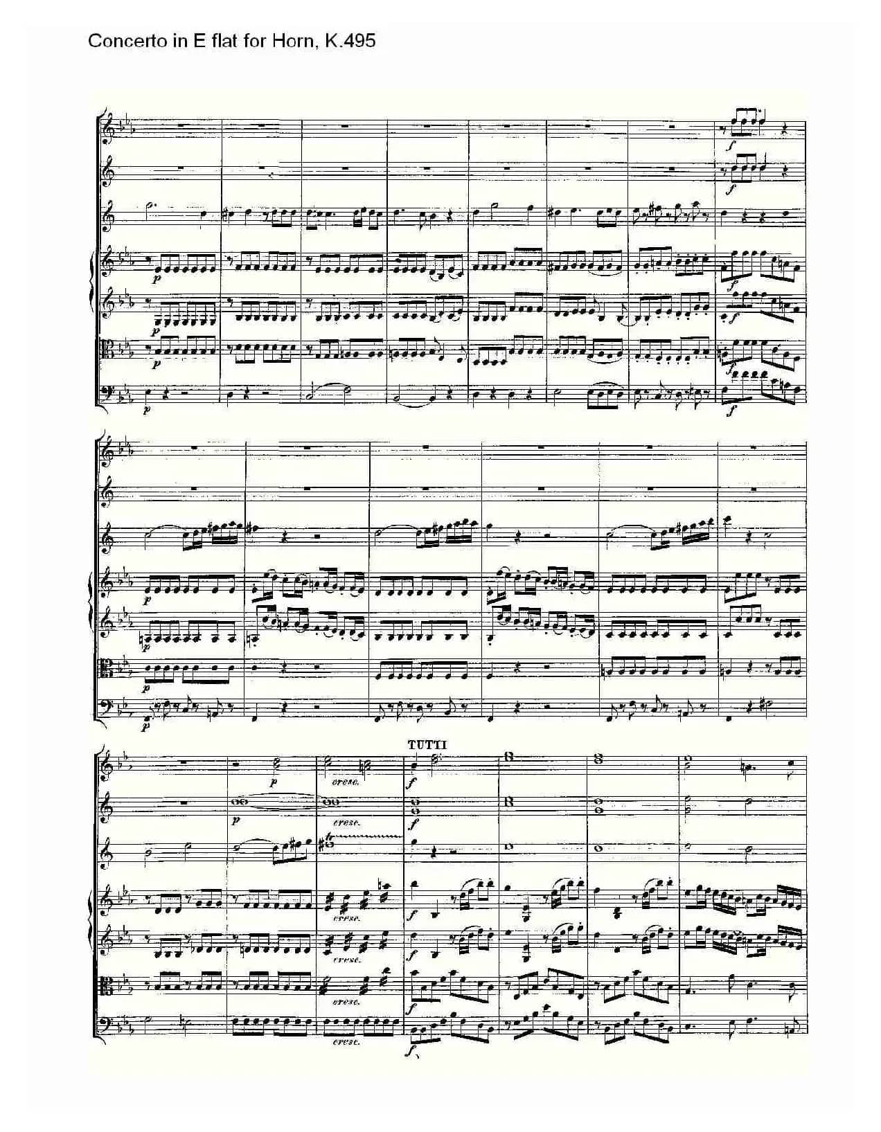 Concerto in E flat for Horn, K.495(Eb调法国号协奏曲, K.4)