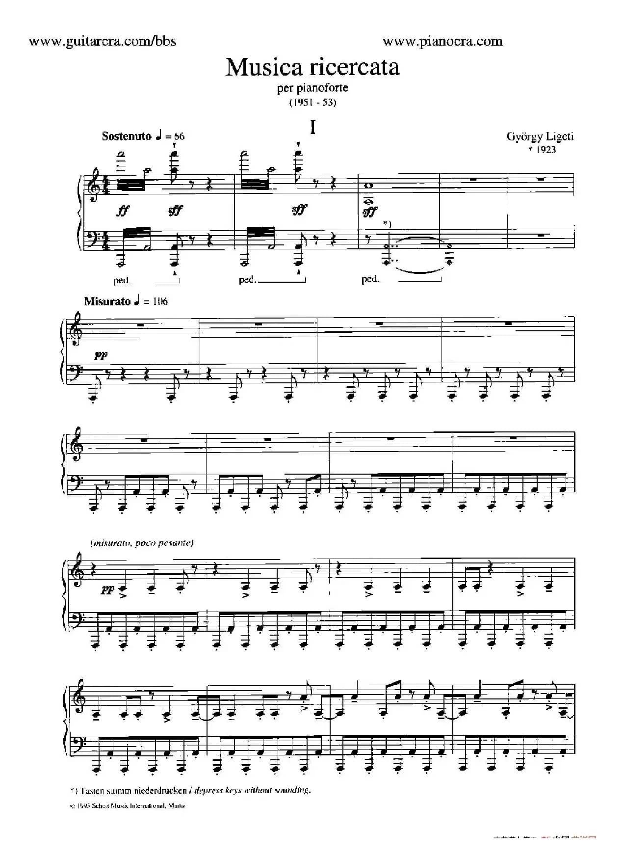 Musica Ricercata（音乐习作·1）