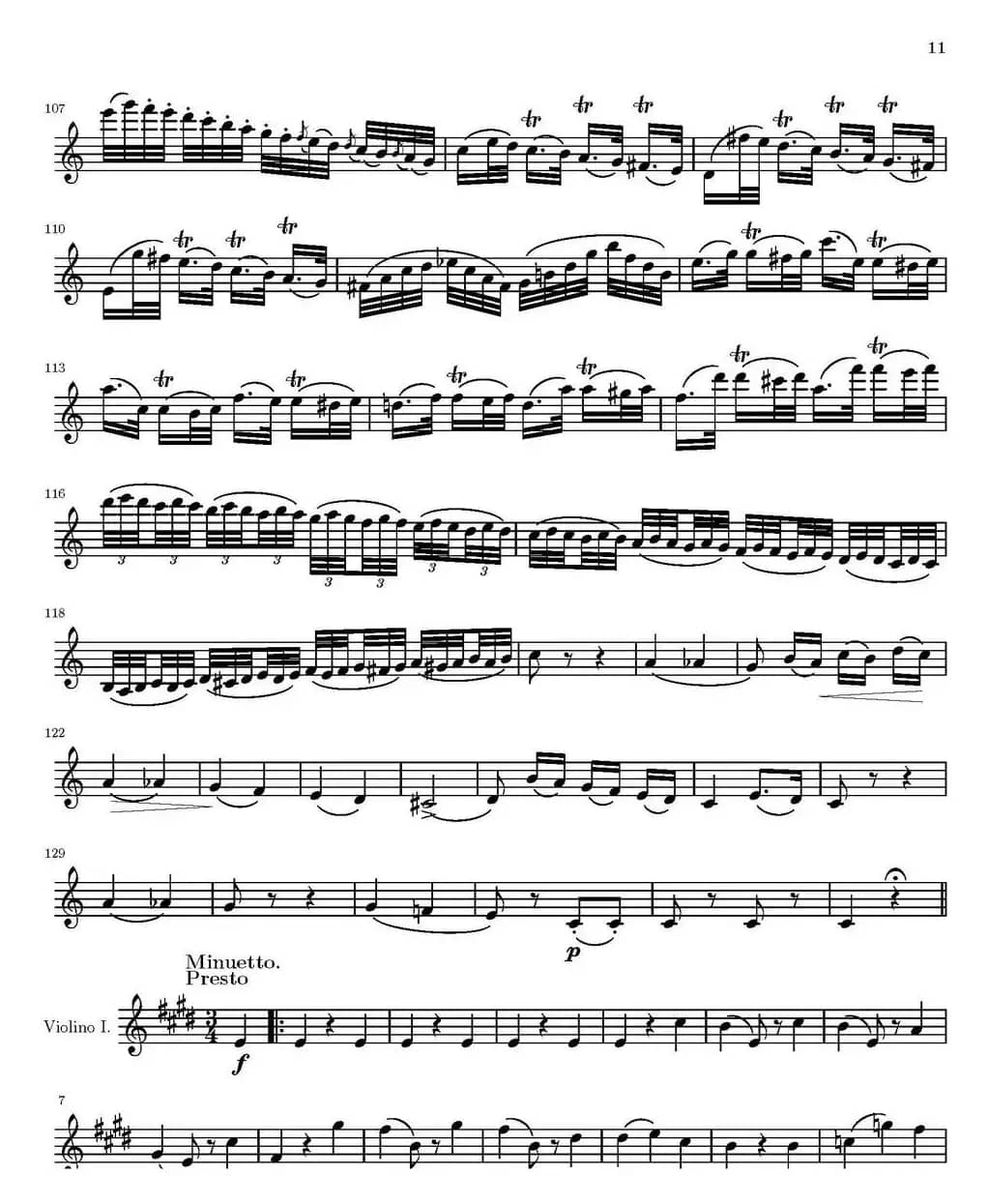 String Quartet nr.18 in E minor（E小调弦乐四重奏）（第一小提琴分谱）