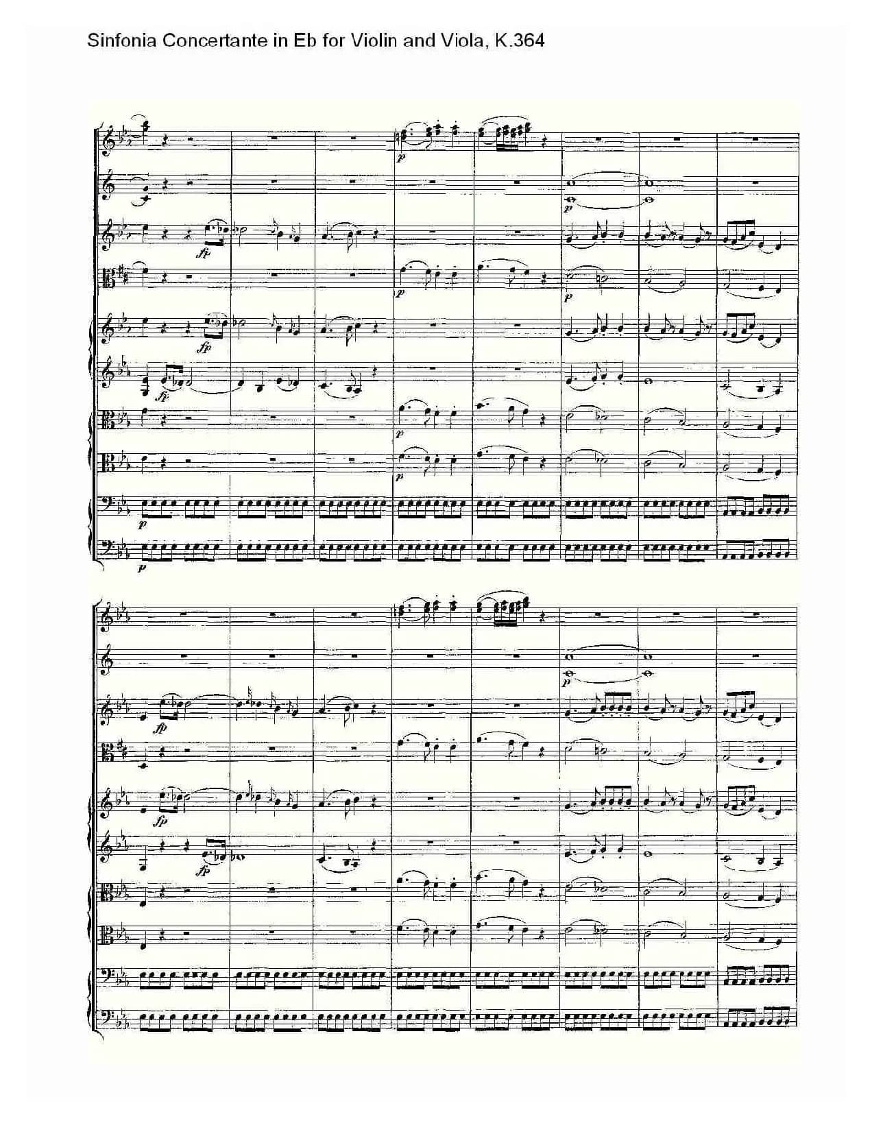 Eb调小提琴与中提琴炫技序曲, K.364（一）