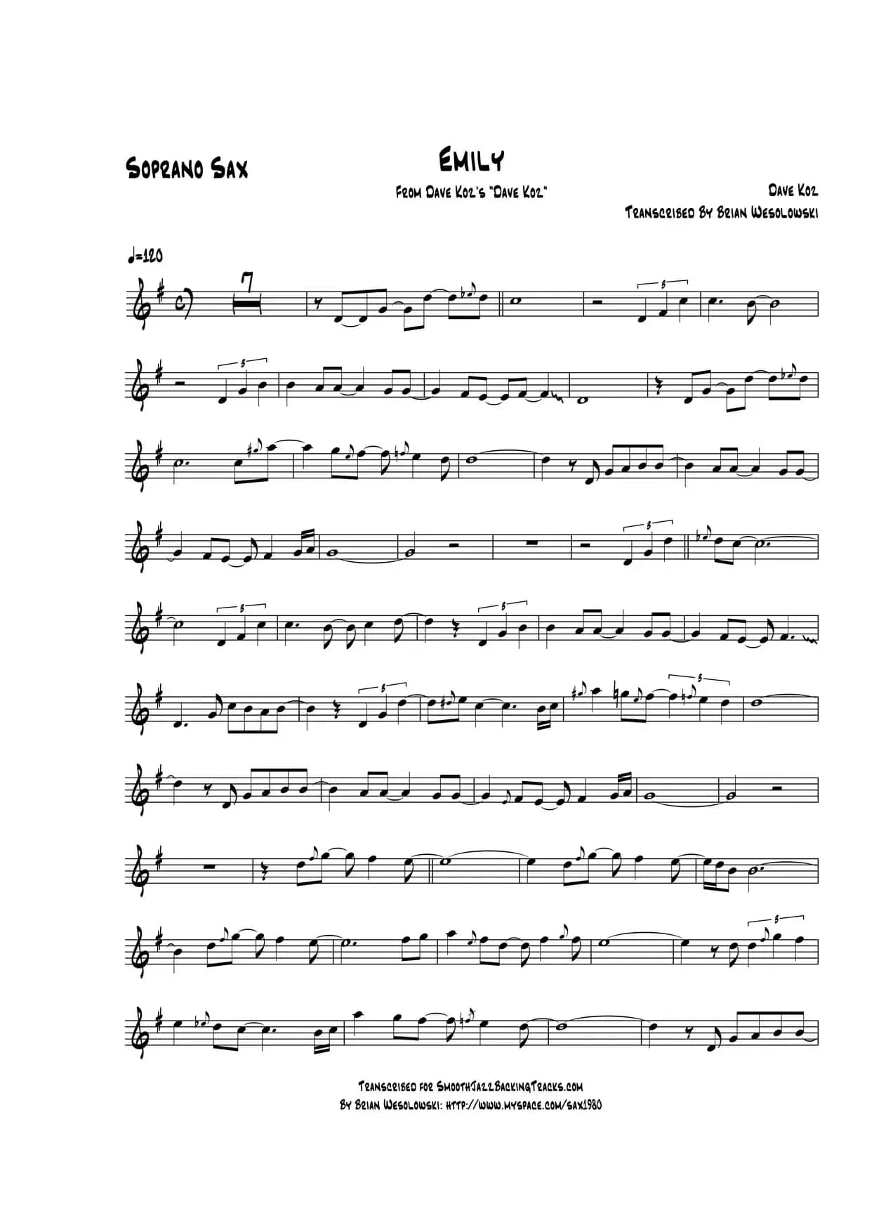 Emily（高音萨克斯）