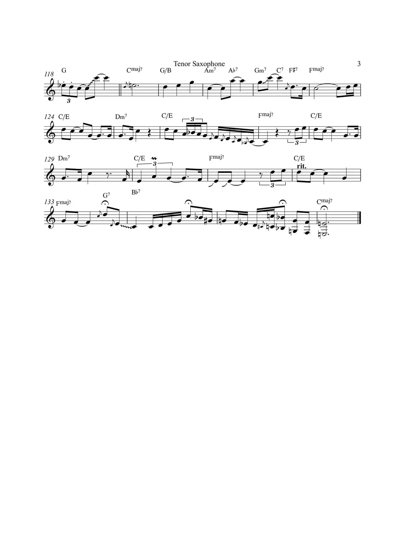 Thinking of You（次中音萨克斯）