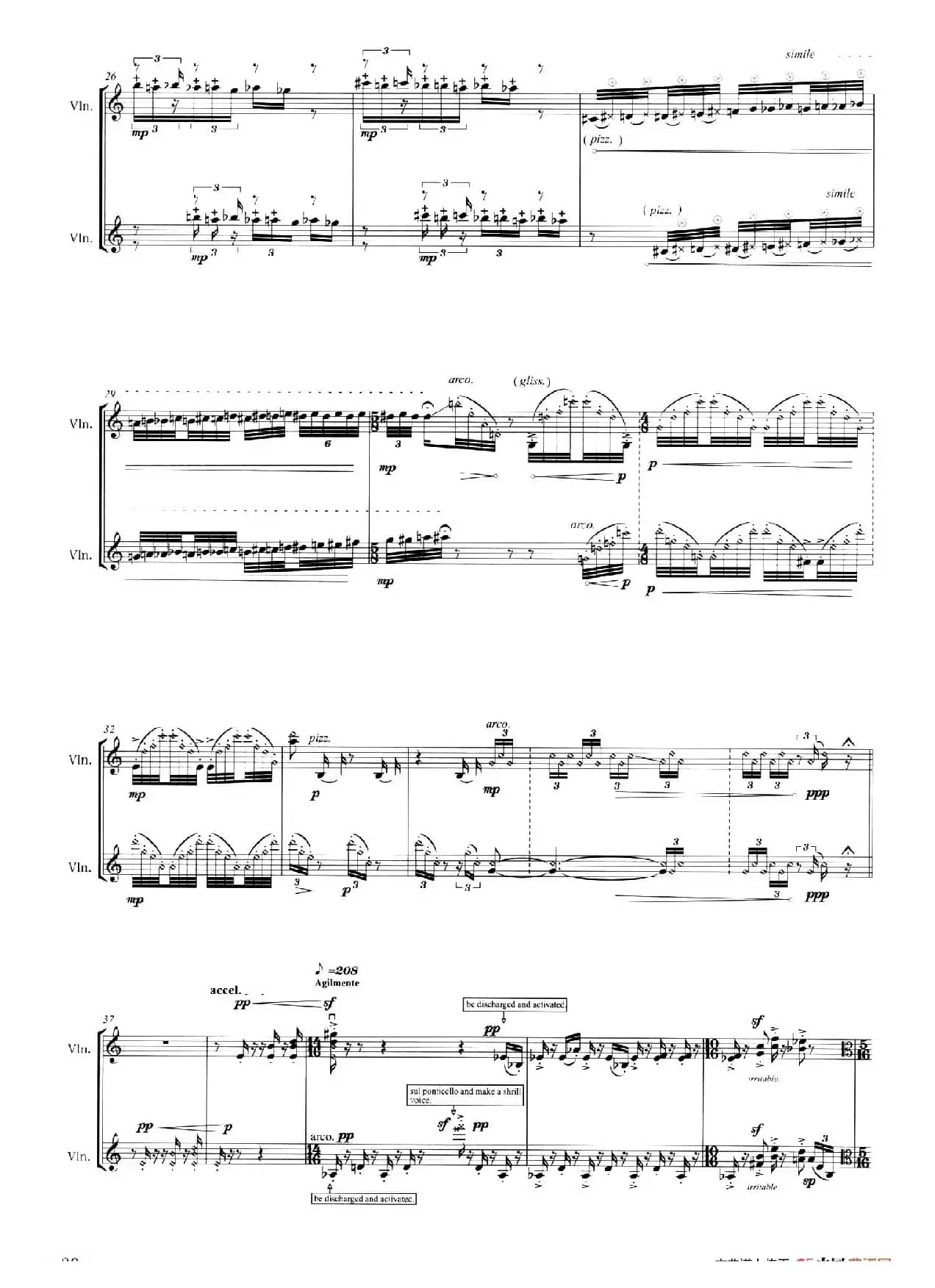 踌躇的骚动（小提琴二重奏）