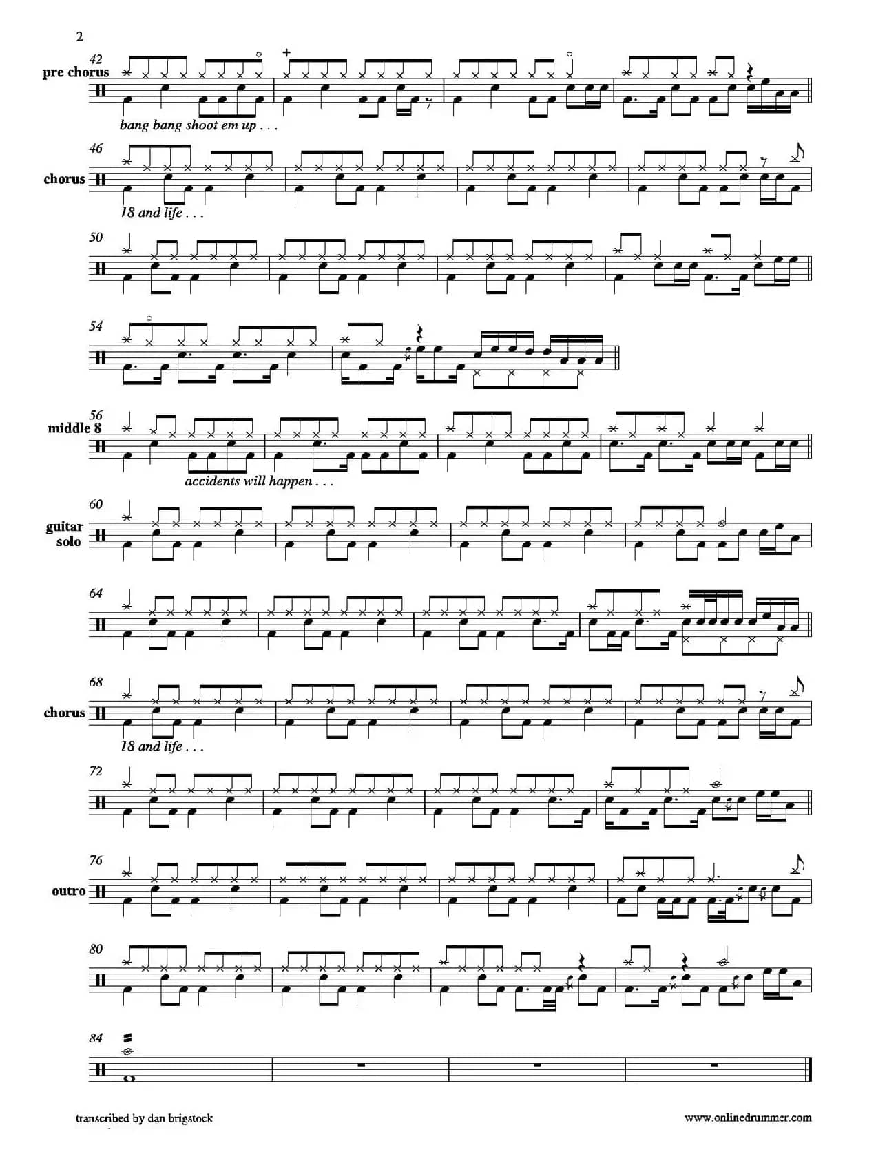 And Life（鼓谱）