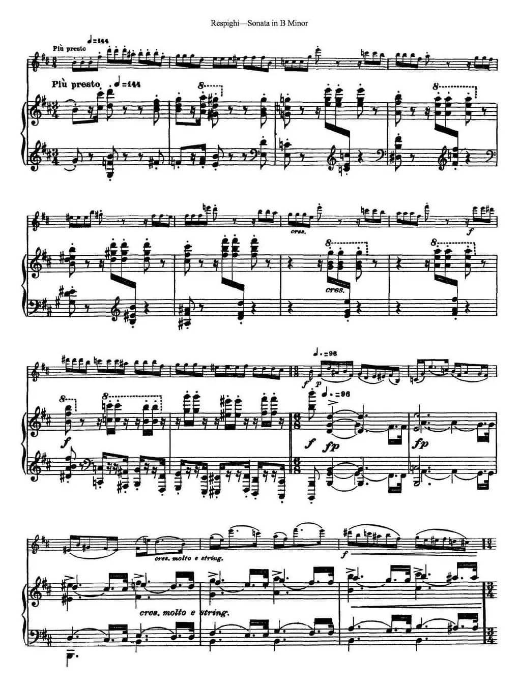 Violin Sonata in B Minor（小提琴+钢琴伴奏）