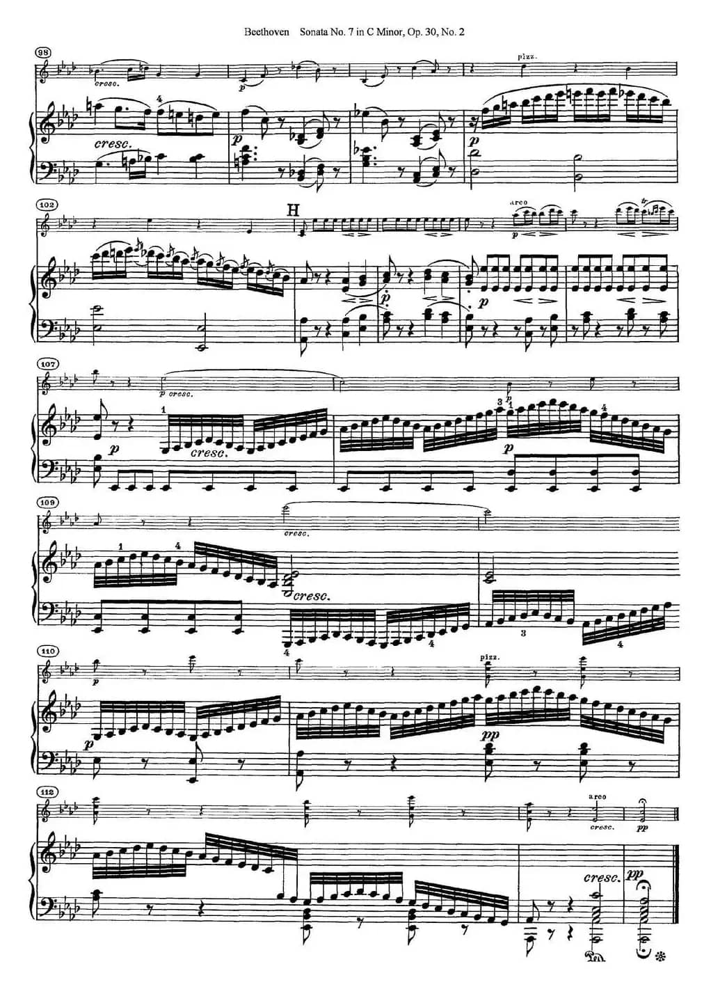 Violin Sonata No.7 in C Minor Op.30 No.2（小提琴+钢琴伴奏）