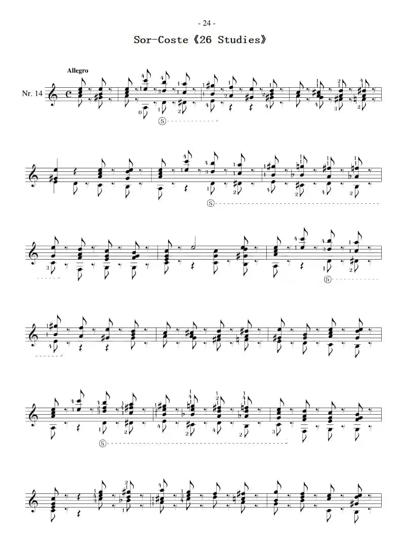 Sor-Coste《26 Studies》（STUDY 14）