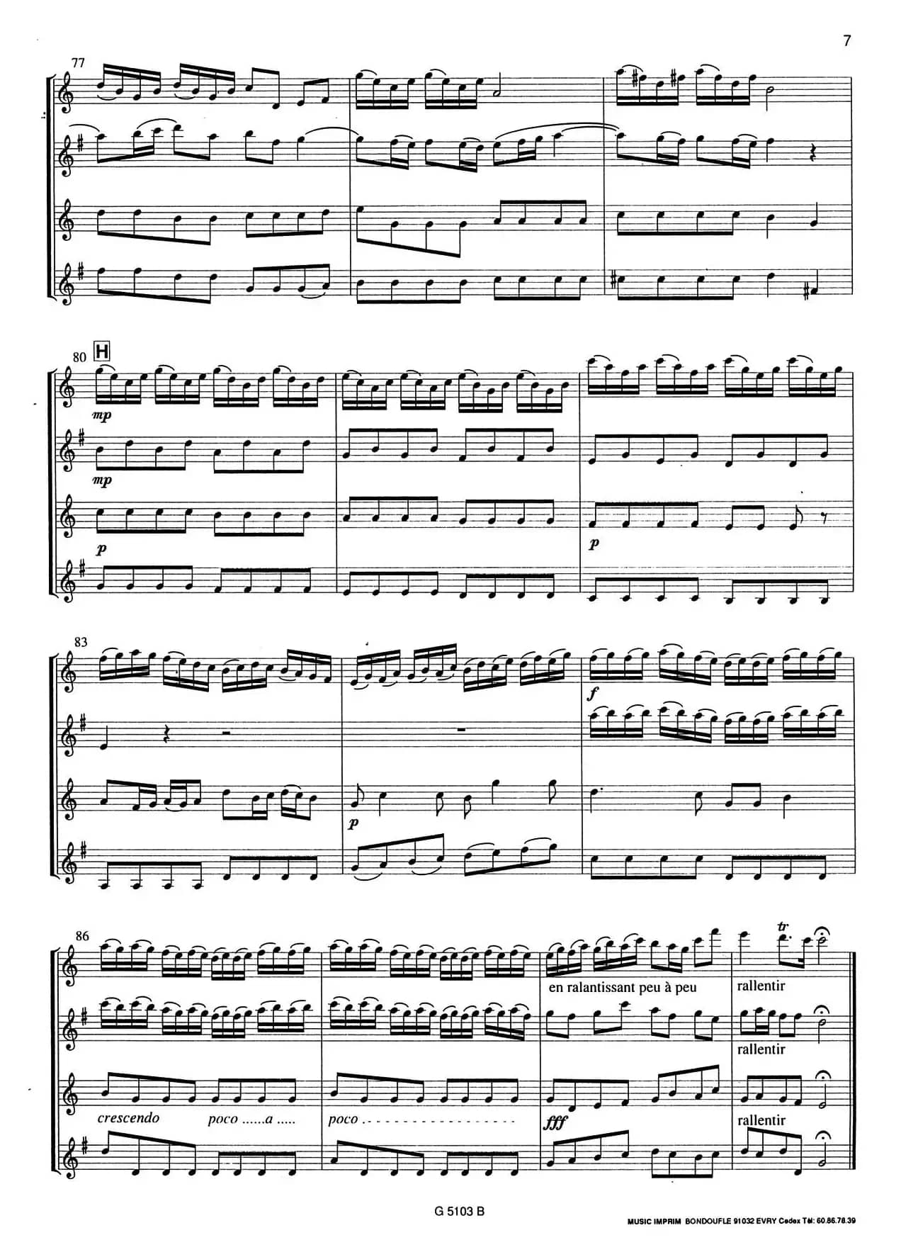 ARRIVEE DE LA REINE DE SABBAT（沙巴女王）（四重奏总谱）